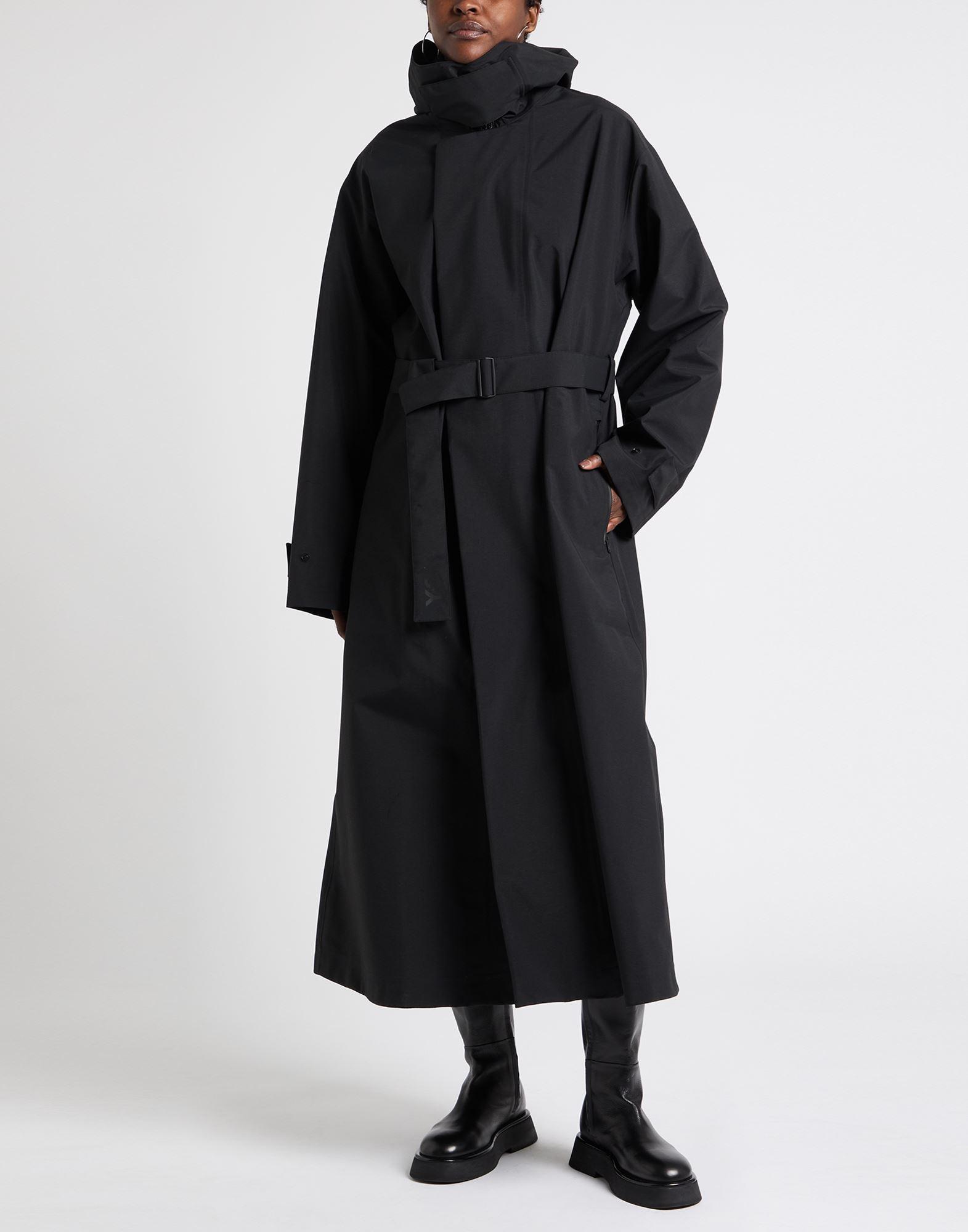 Y's BORN PRODUCT] COTTON TWILL LONG CAPE COAT(XS Black