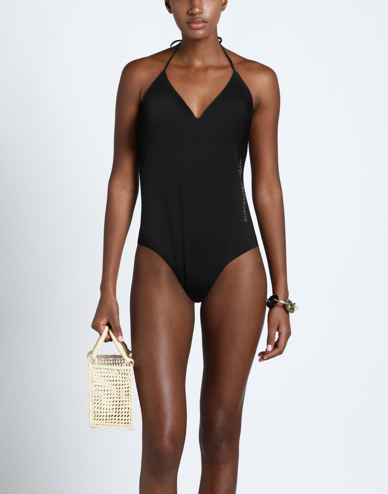 Emporio Armani One piece Swimsuit in Black Lyst UK