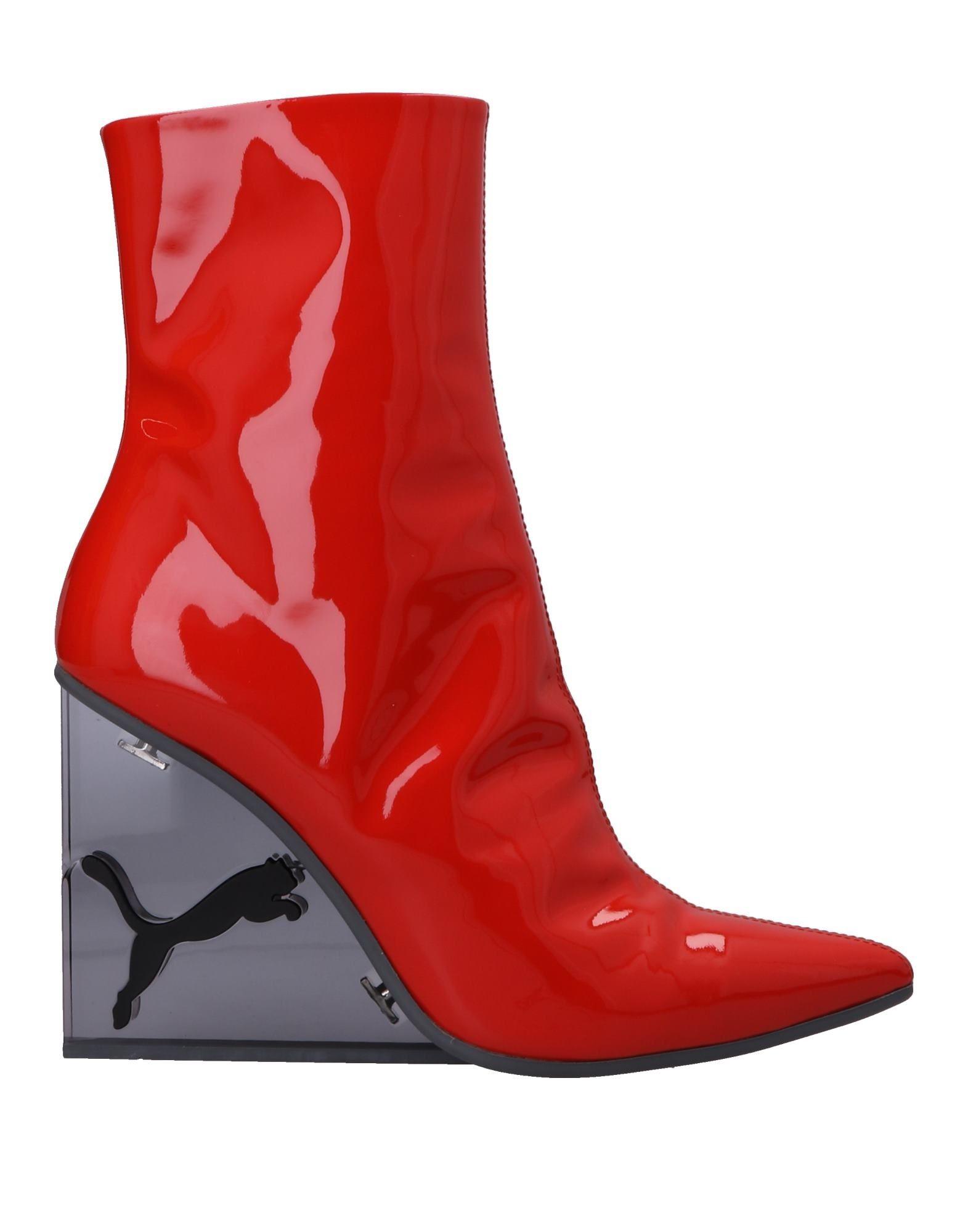 PUMA X Fenty By Rihanna Cat Patent Leather Wedge Boot in Red | Lyst