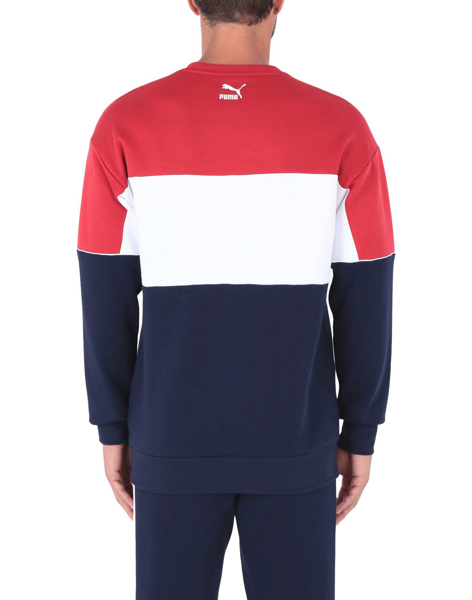 PUMA Sweatshirt in Red/White/Blue (Blue) for Men | Lyst