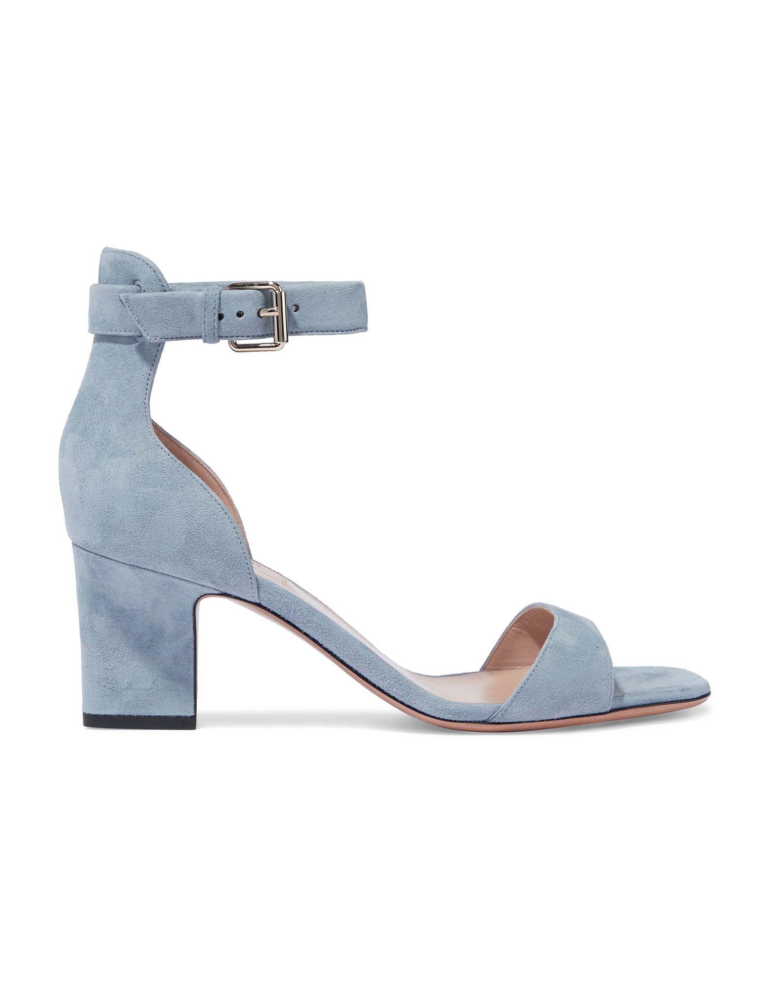 Valentino Suede Sandals Light Blue - Save 32% - Lyst