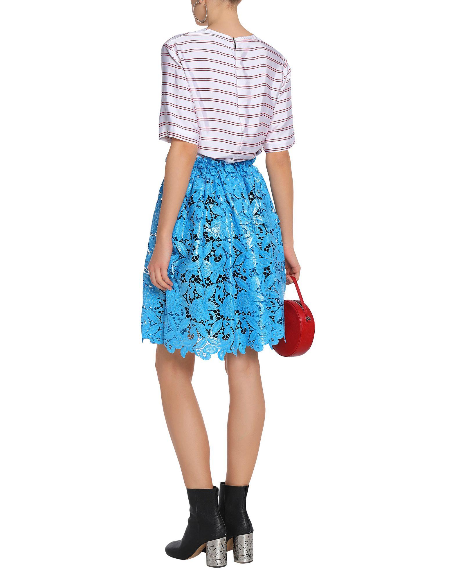 MSGM Lace Knee Length Skirt in Azure (Blue) - Lyst