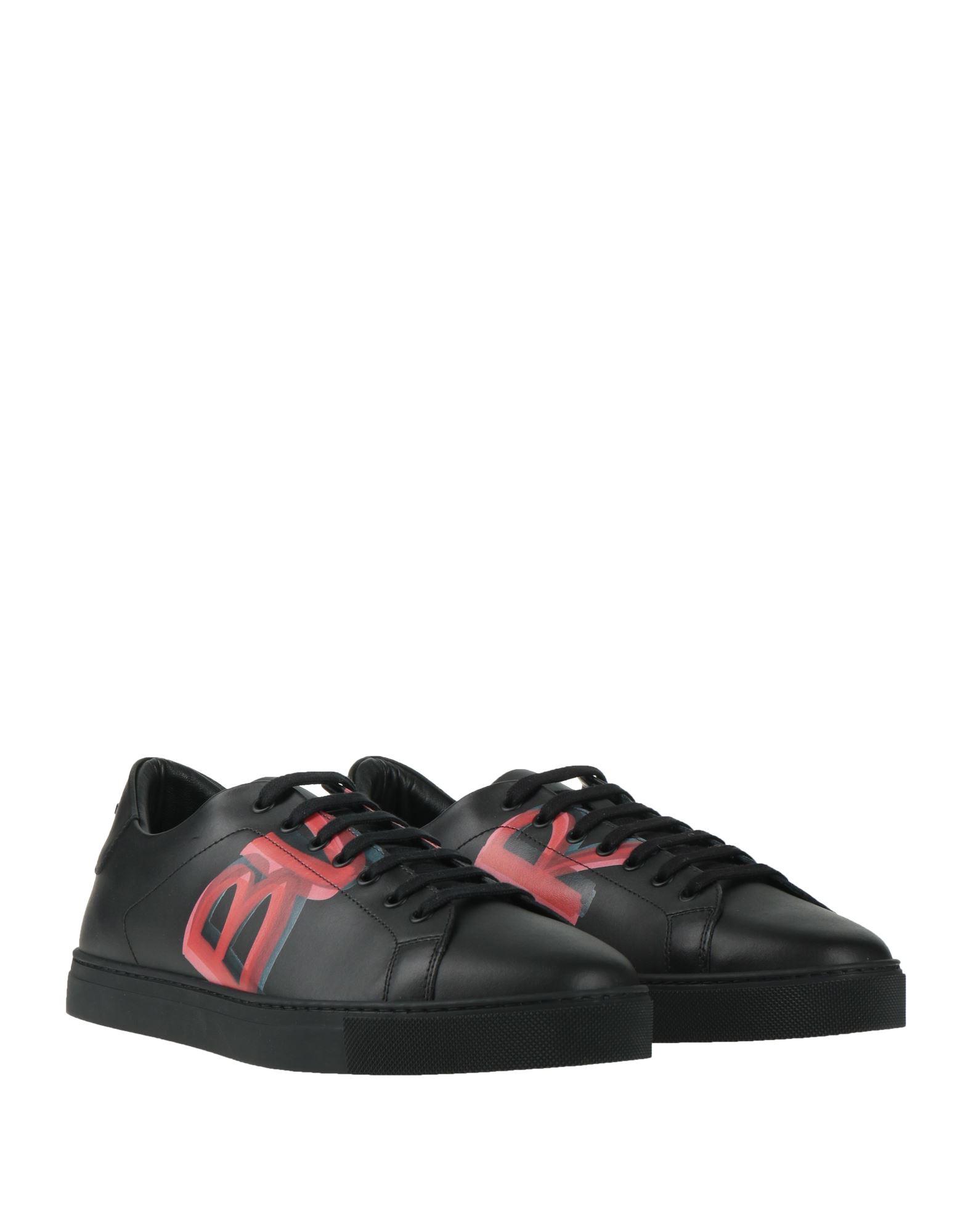 Burberry Printed Leather Lace Up Sneakers in Black for Men Lyst