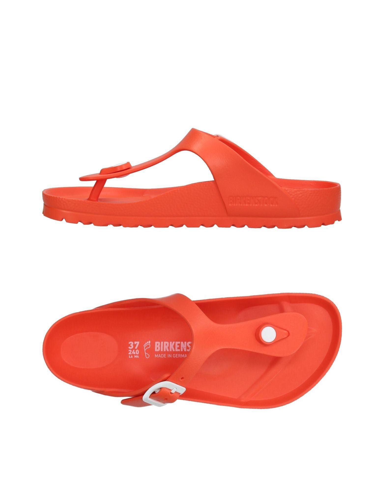 orange toe post sandals