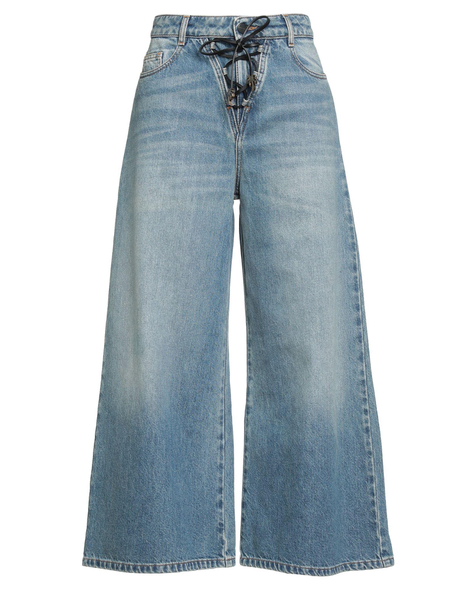 デニム・ジーパン PALM ANGELS WIDE PARACHUTE JEANS IN COTTON DENIM Palm Angels Wide-leg jeans for Women | Online Sale up to 77