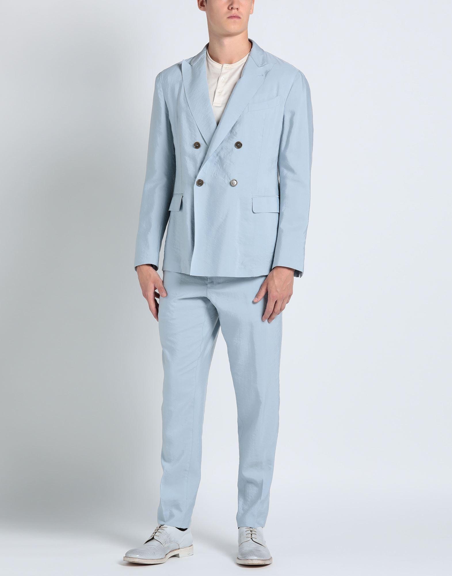 Giorgio Armani Pinstripe Double Breasted Suit Grey at CareOfCarl.com