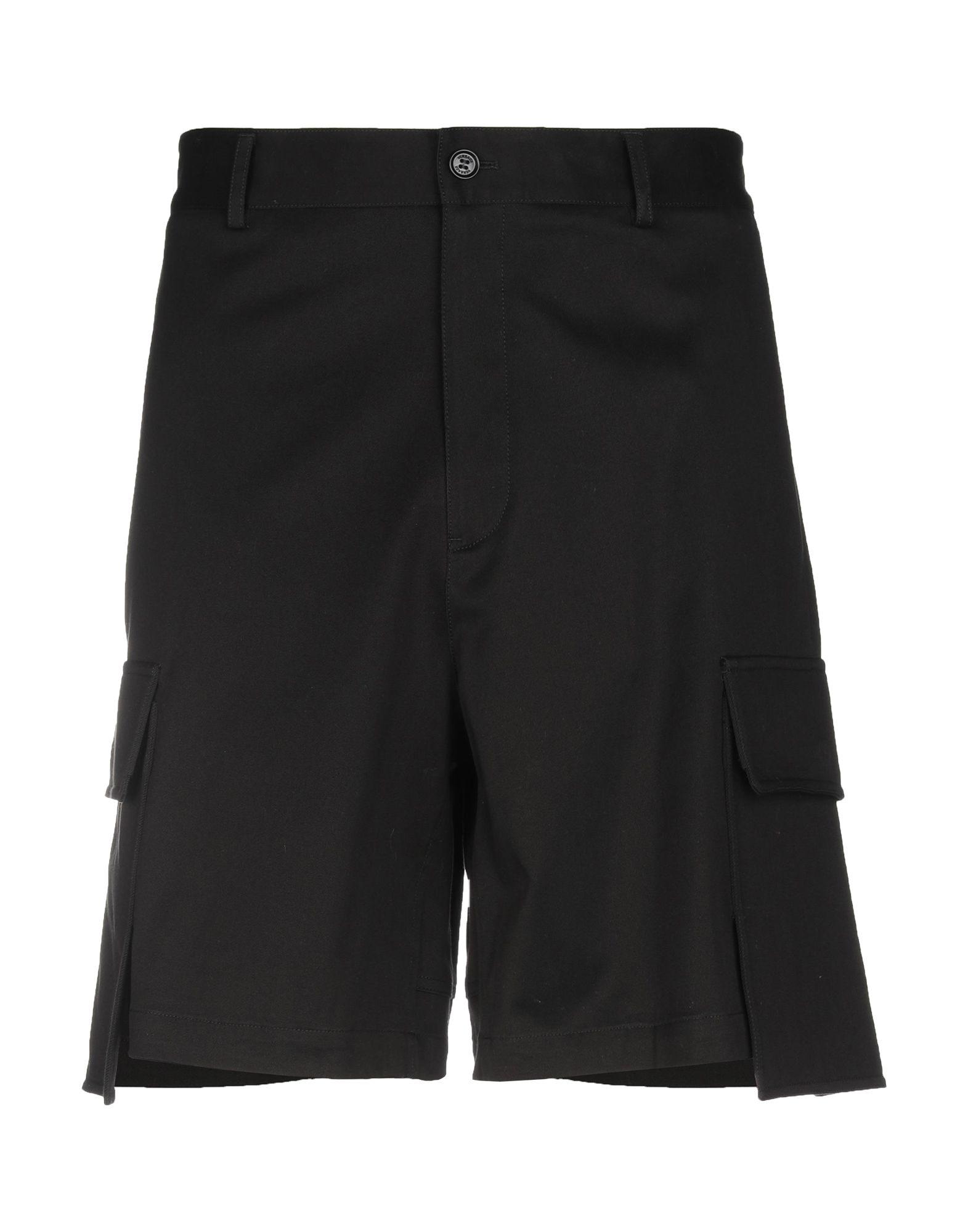 Versace Cotton Bermuda Shorts in Black for Men - Lyst