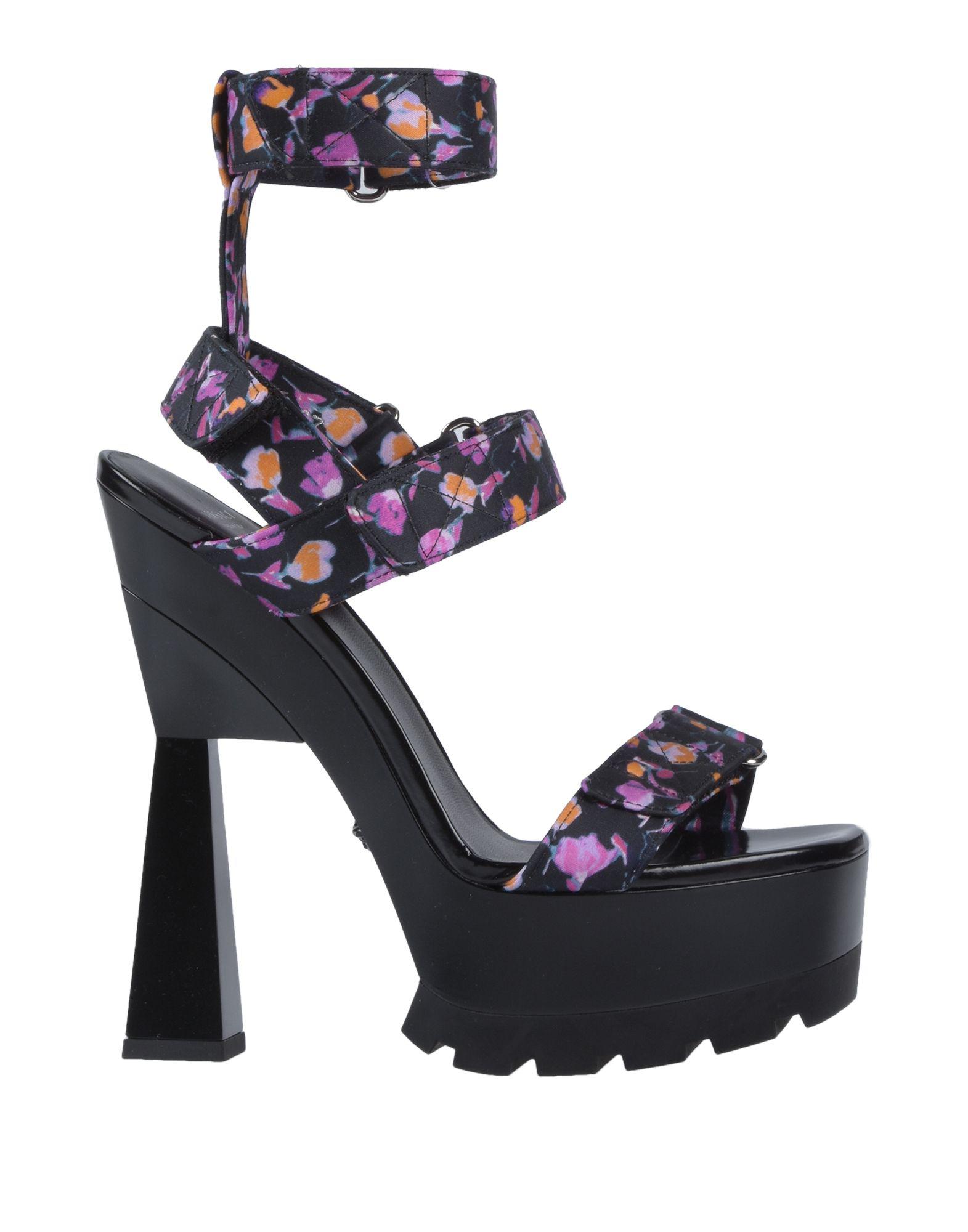 Versace Satin Sandals in Black - Lyst