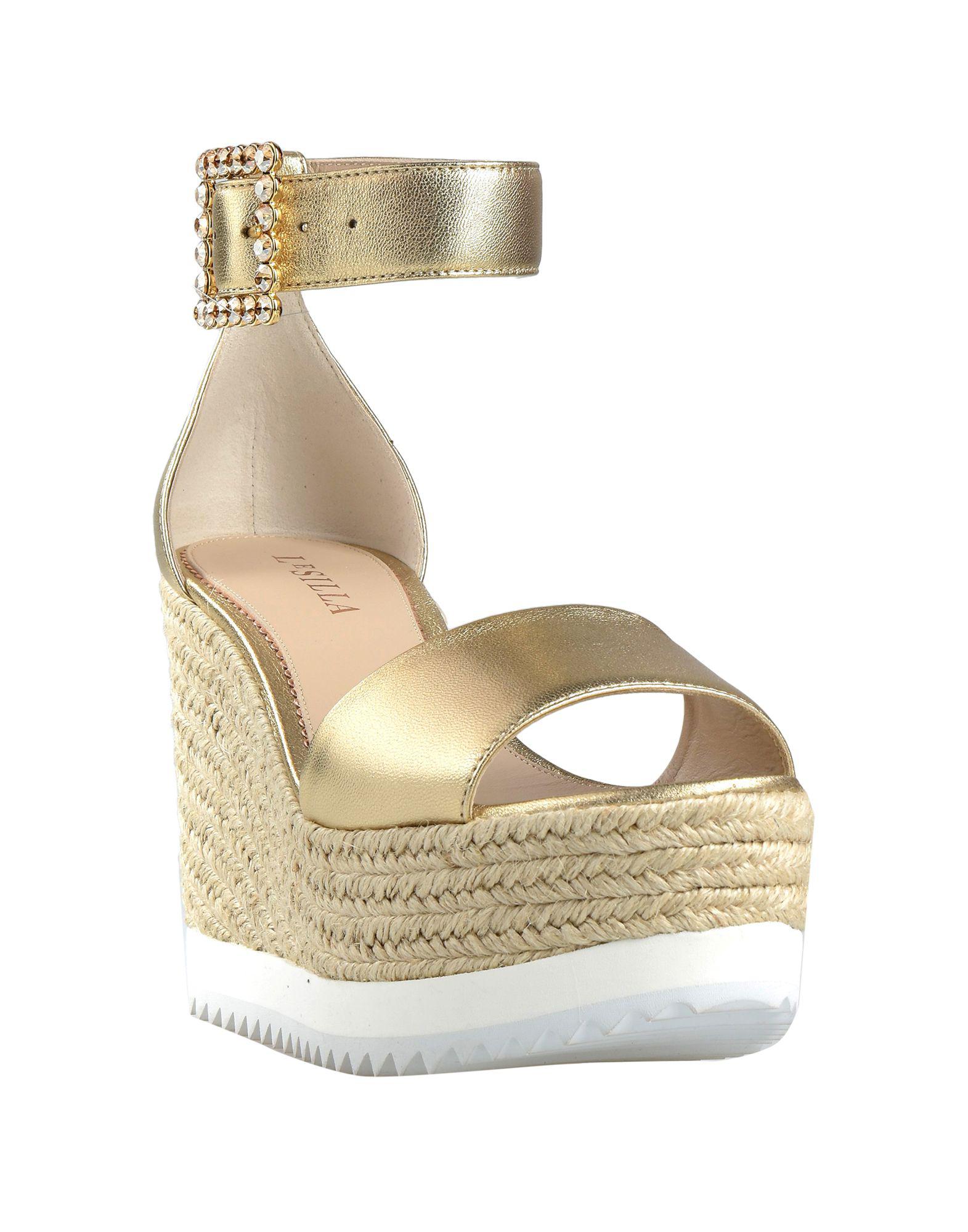 Le Silla Leather Sandals in Gold (Metallic) - Lyst