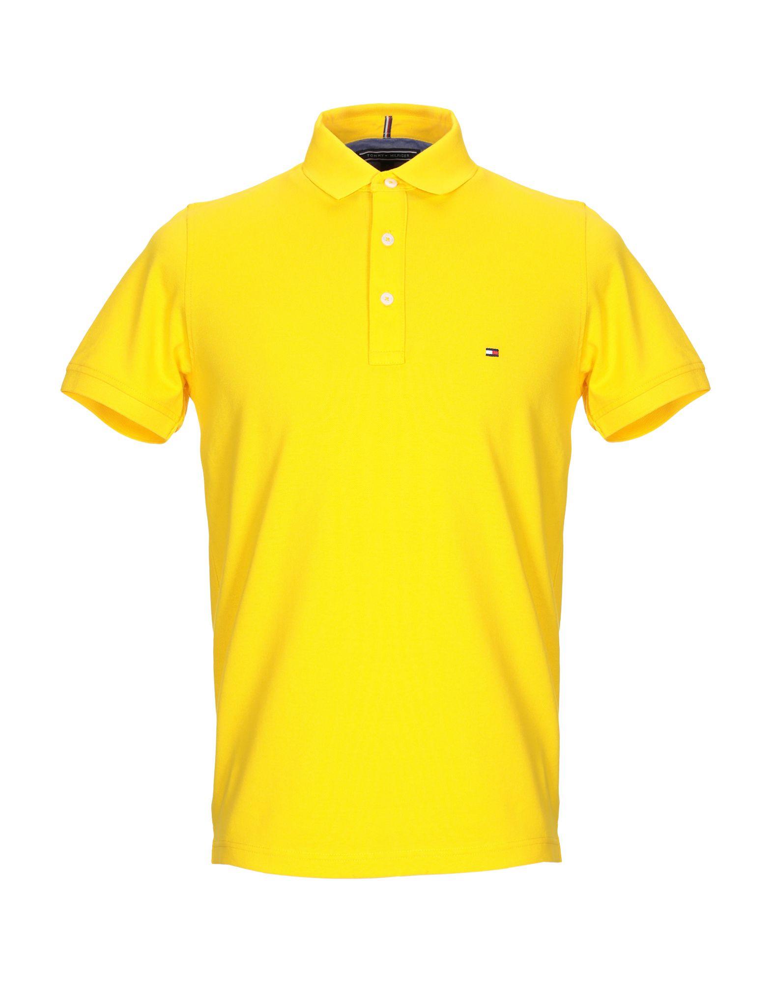 Tommy Hilfiger Cotton Polo Shirt in Yellow for Men - Lyst