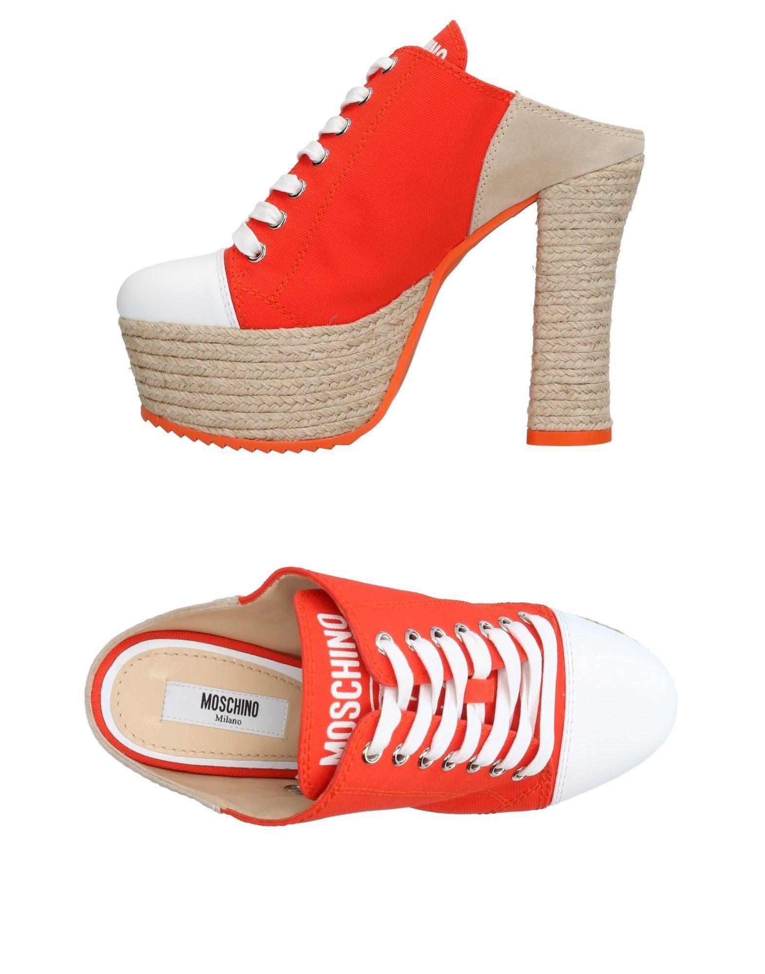 orange mules flat