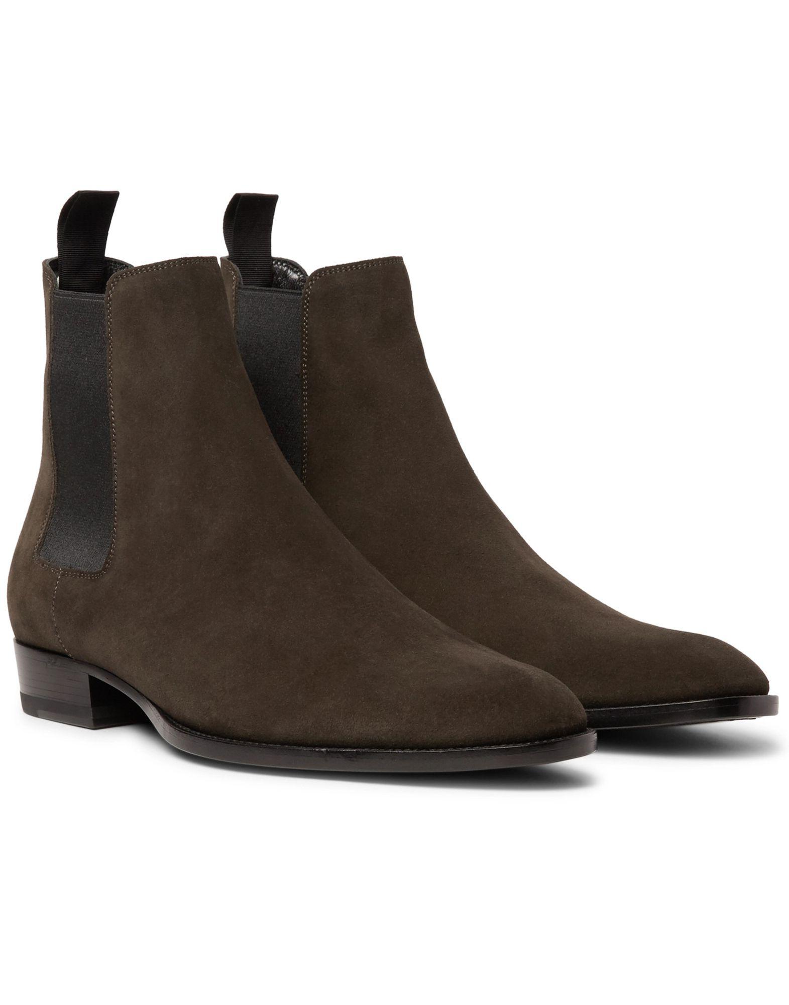 dark green chelsea boots