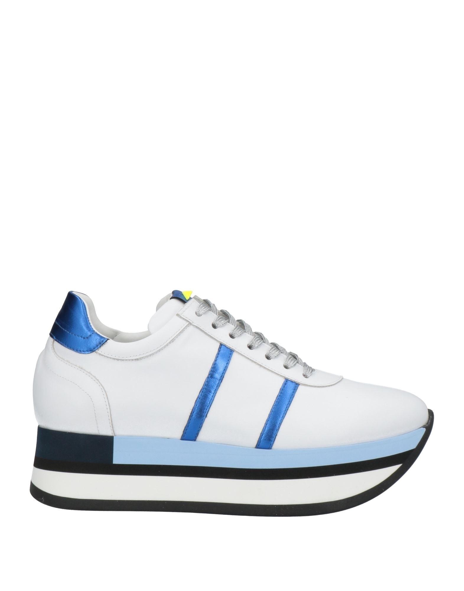 Jeannot Leather Sneakers in White (Blue) | Lyst