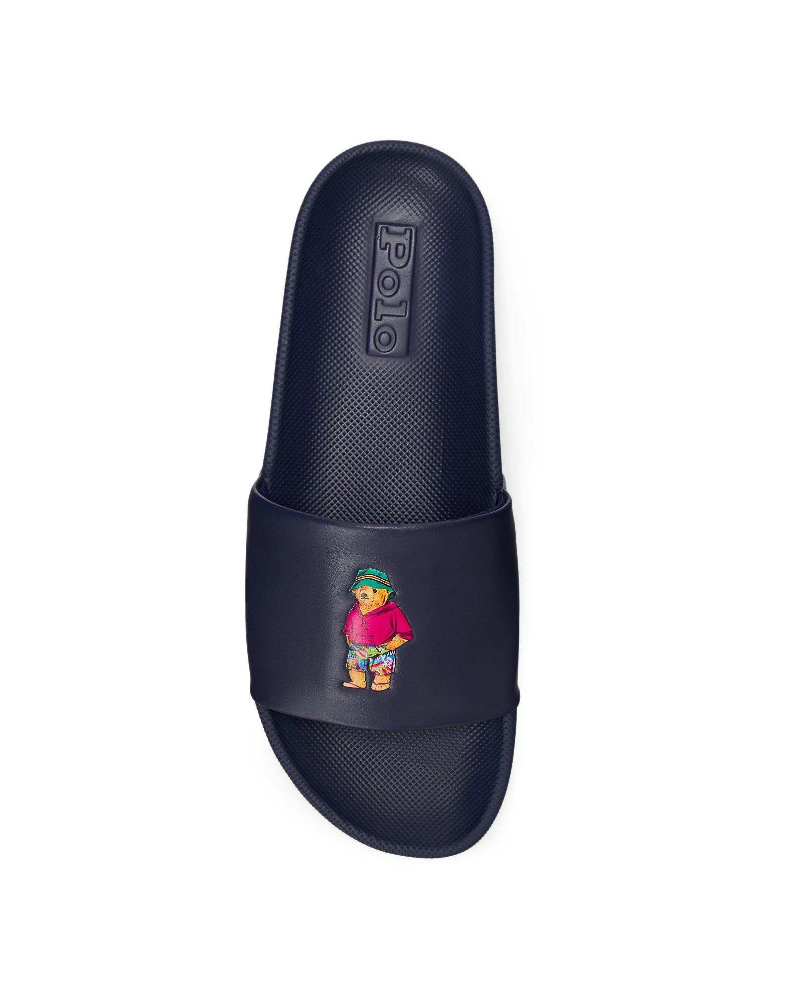 Polo Ralph Lauren Cayson Polo Bear Slide in Blue for Men Lyst UK