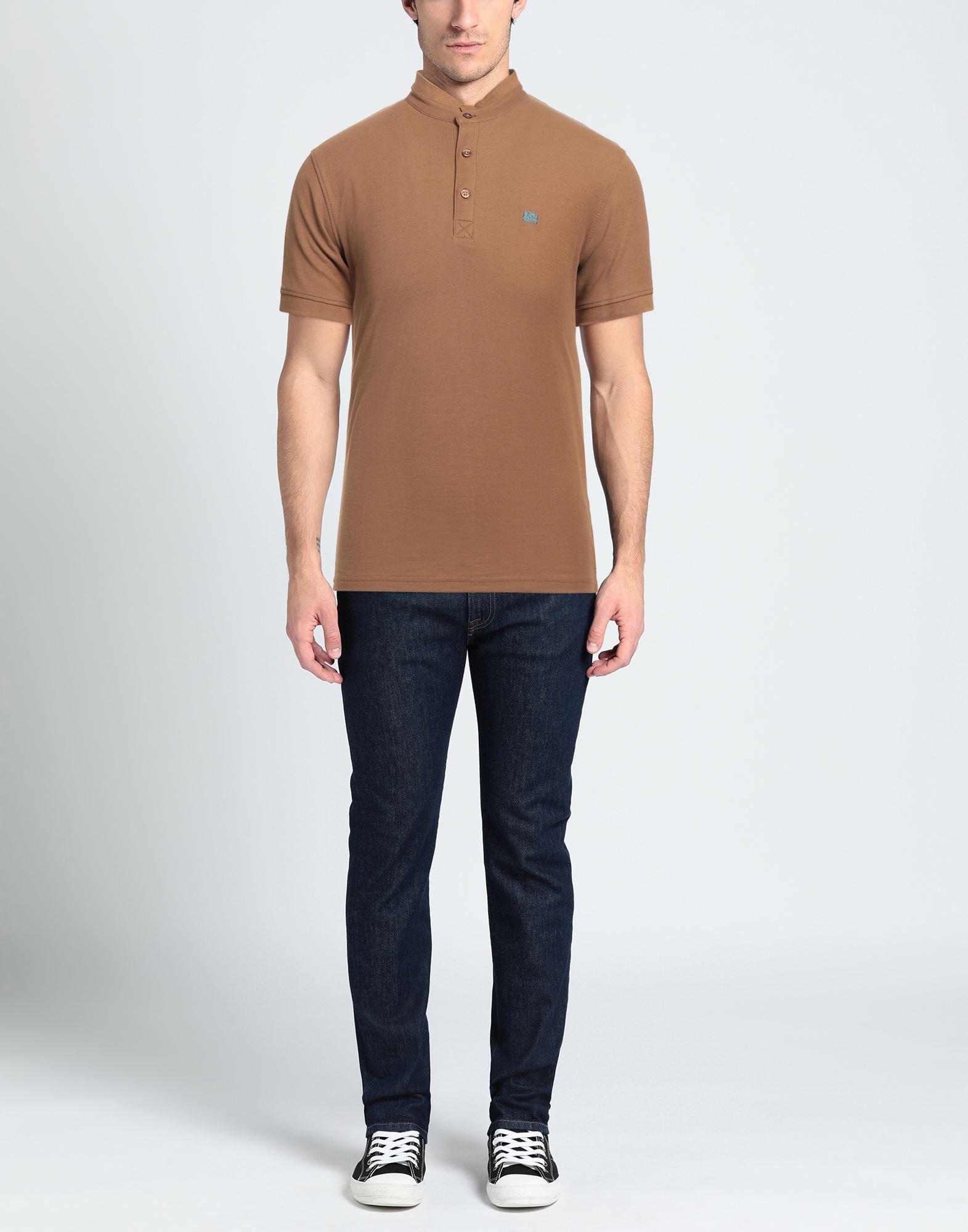 Yes Zee By Essenza Polo Shirt in Brown for Men | Lyst