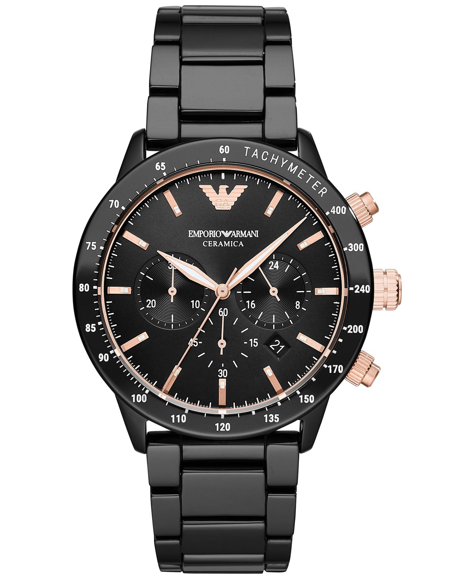 Emporio Armani Wrist Watch in Black for Men - Lyst