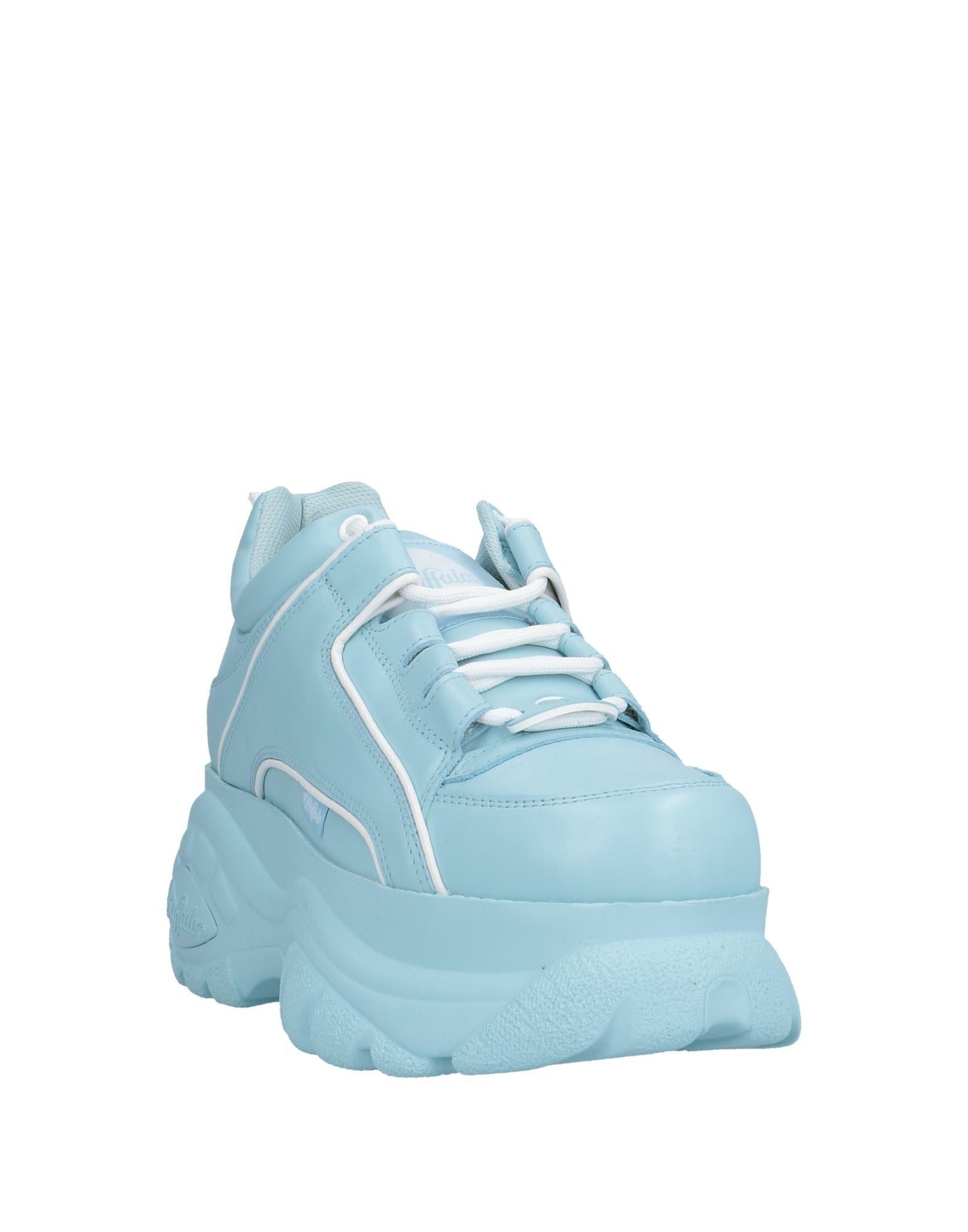 Buffalo Baby Blue Leather Chunky Platform Trainers | Lyst