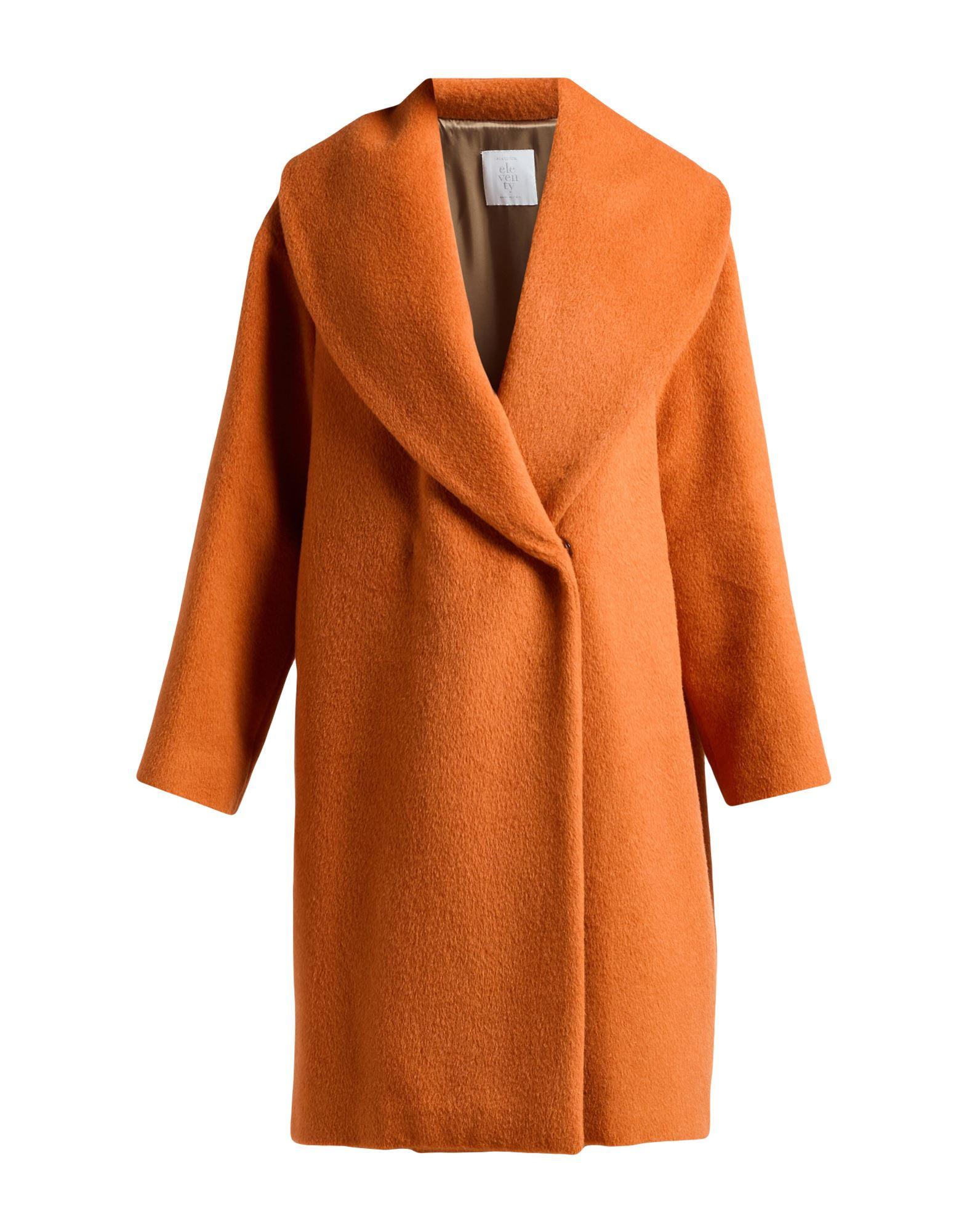 【関税&送料込】Mm Studio Orange Wool Bcollag Coat Orange Long coats and winter coats for Women | Lyst