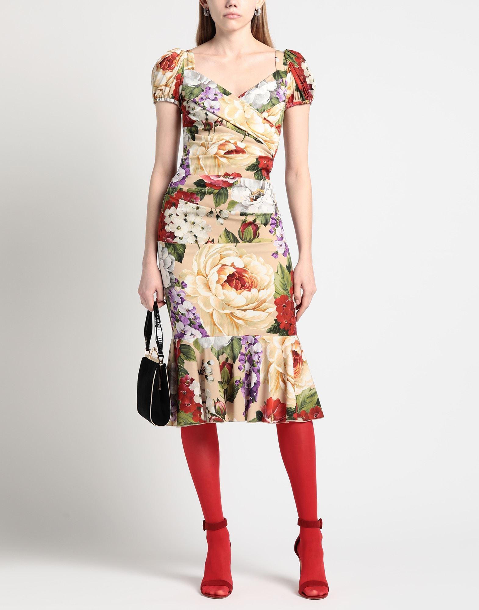 Dolce Gabbana Midi Dress in White Lyst UK