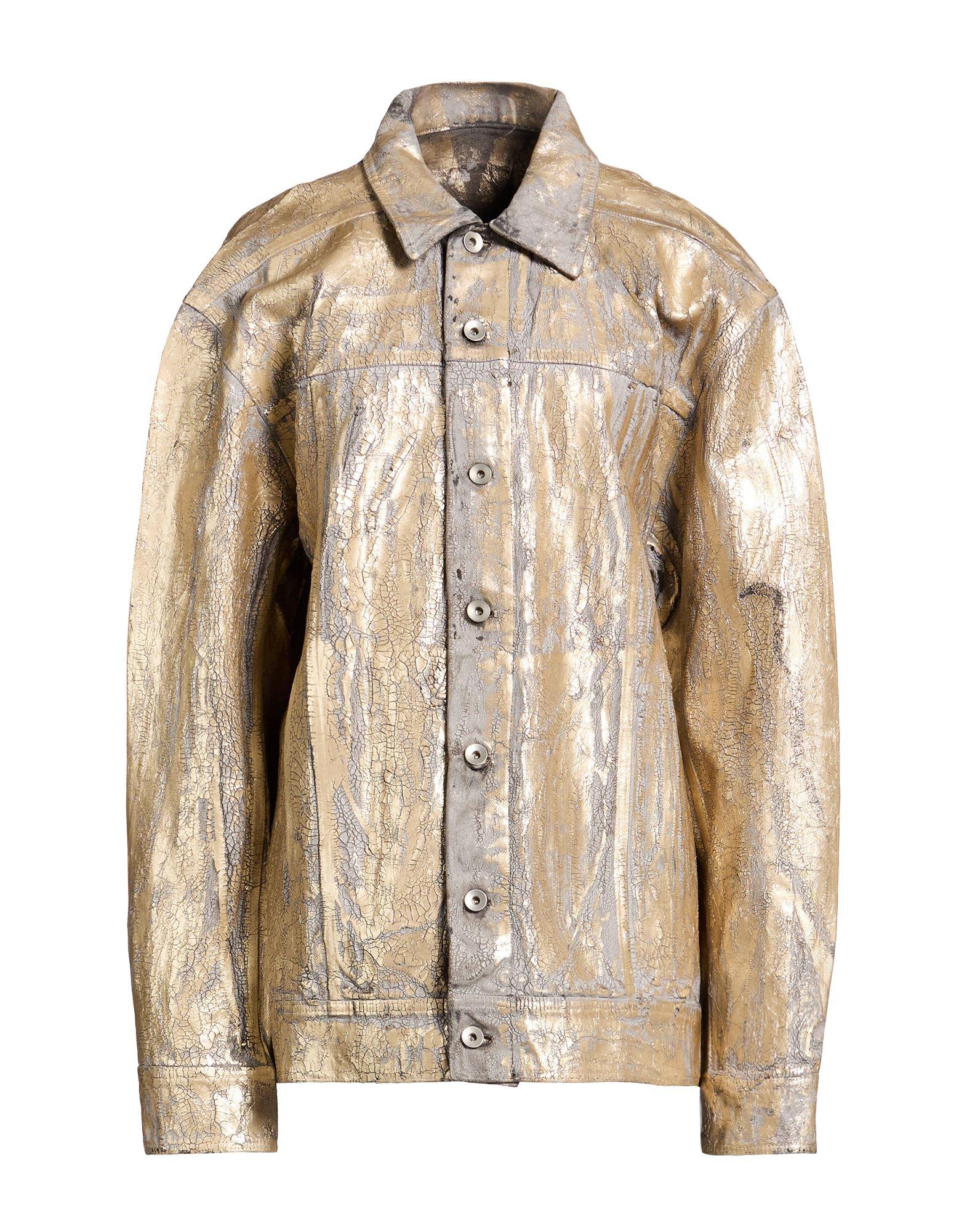 olmar and mirta シャツジャケット Rick Owens Olmar & Mirta dust silk & leather single button jacket