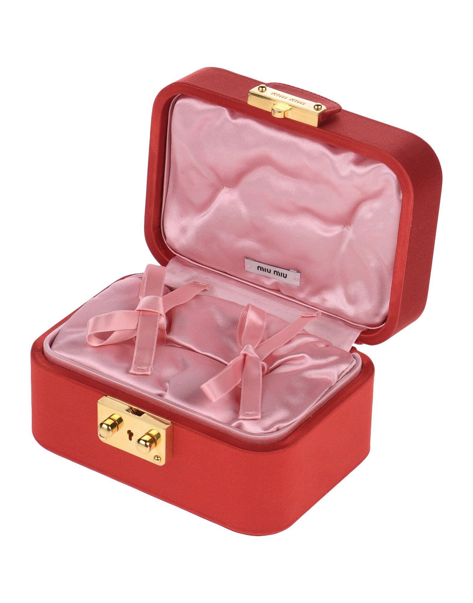Miu Miu Satin Jewelry Box in Red - Lyst