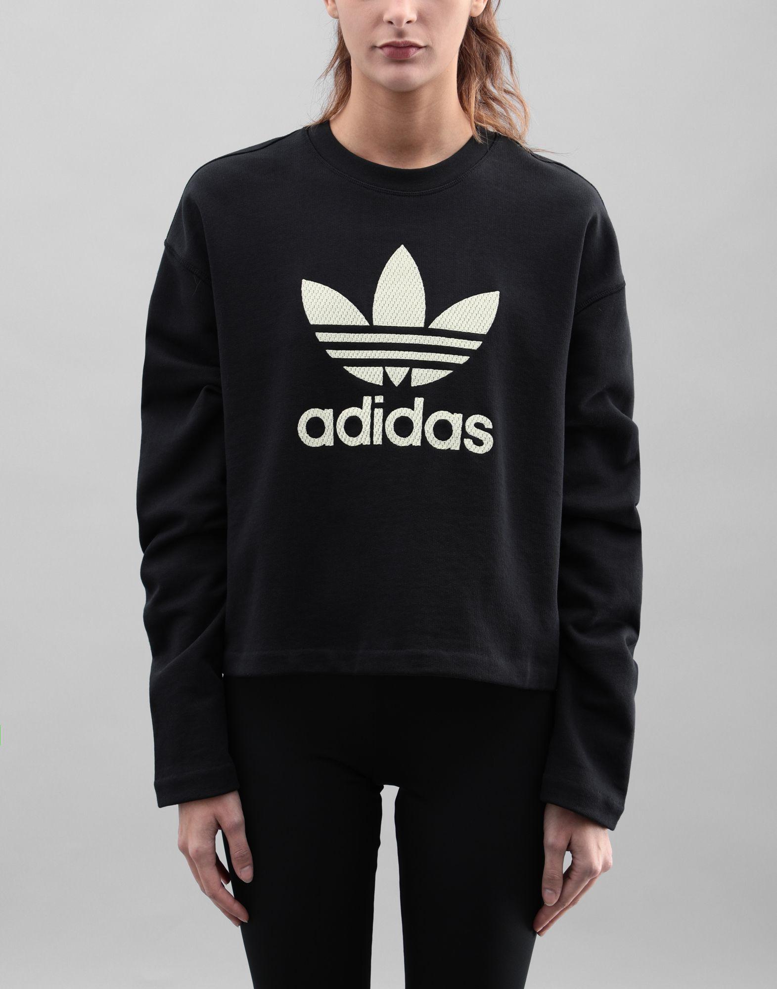 adidas Originals Cotton Sweatshirt in Black Lyst
