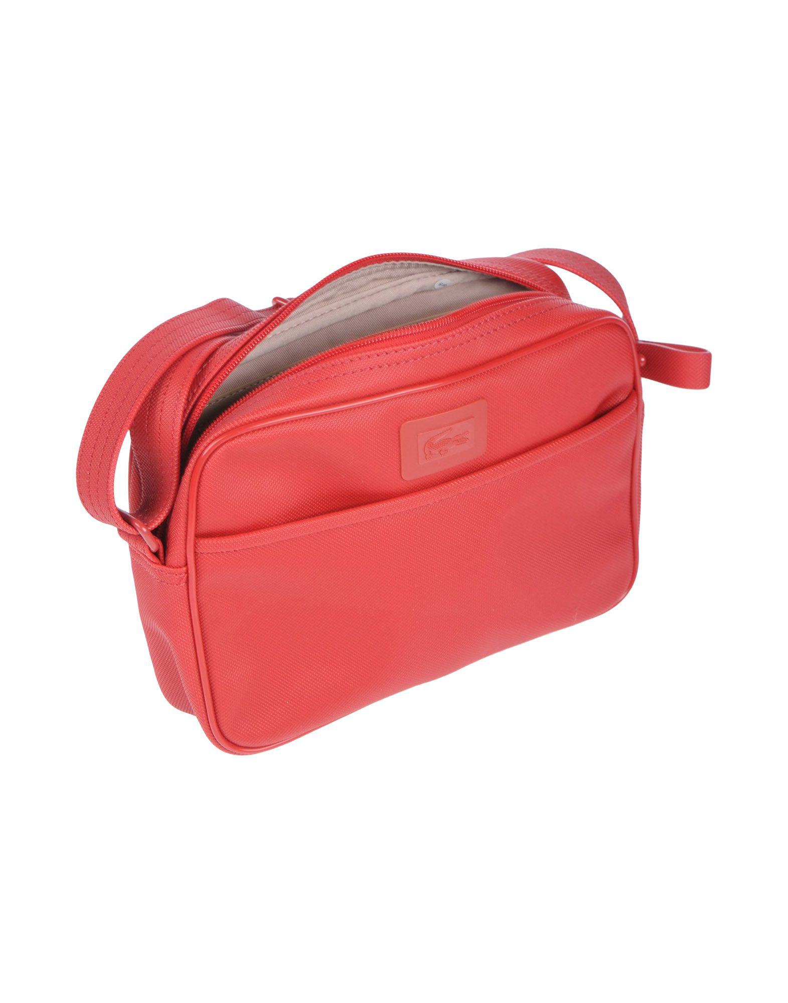 lacoste sling bag red