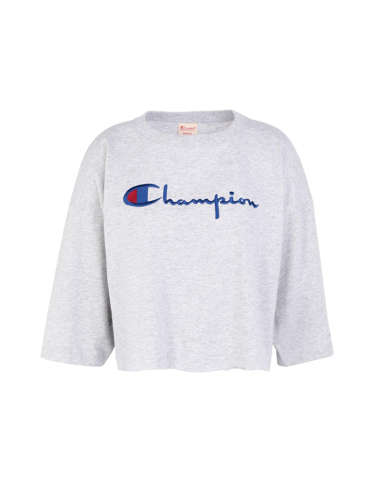 Champion Cotton T-shirt in Light Grey (Gray) - Lyst