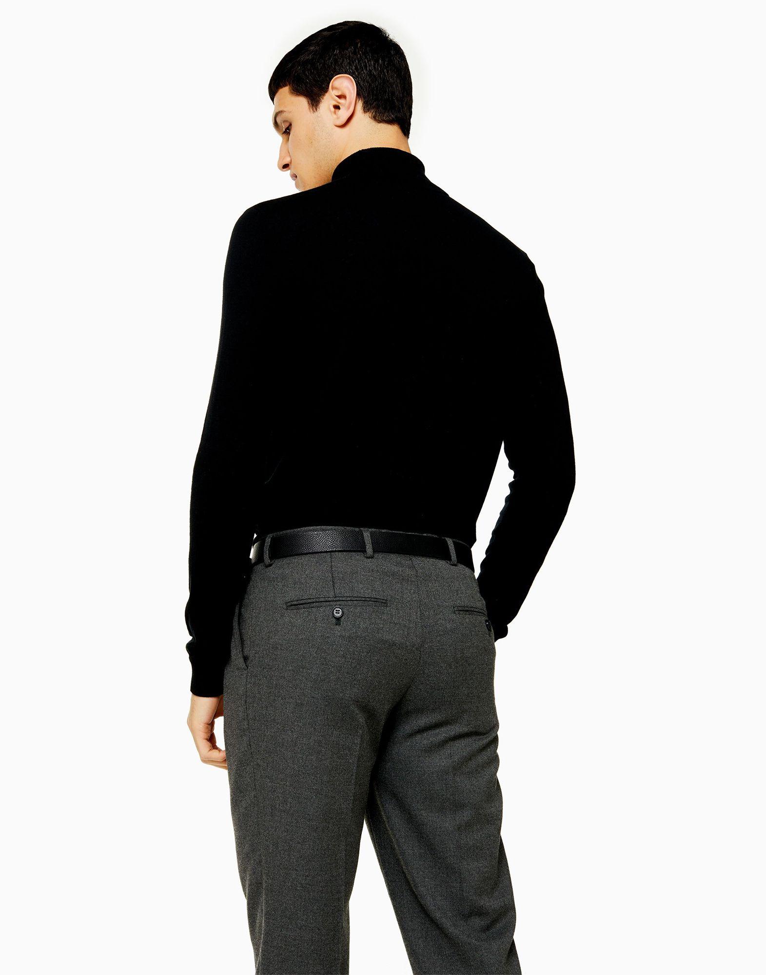 TOPMAN Cotton Turtleneck in Black for Men Lyst