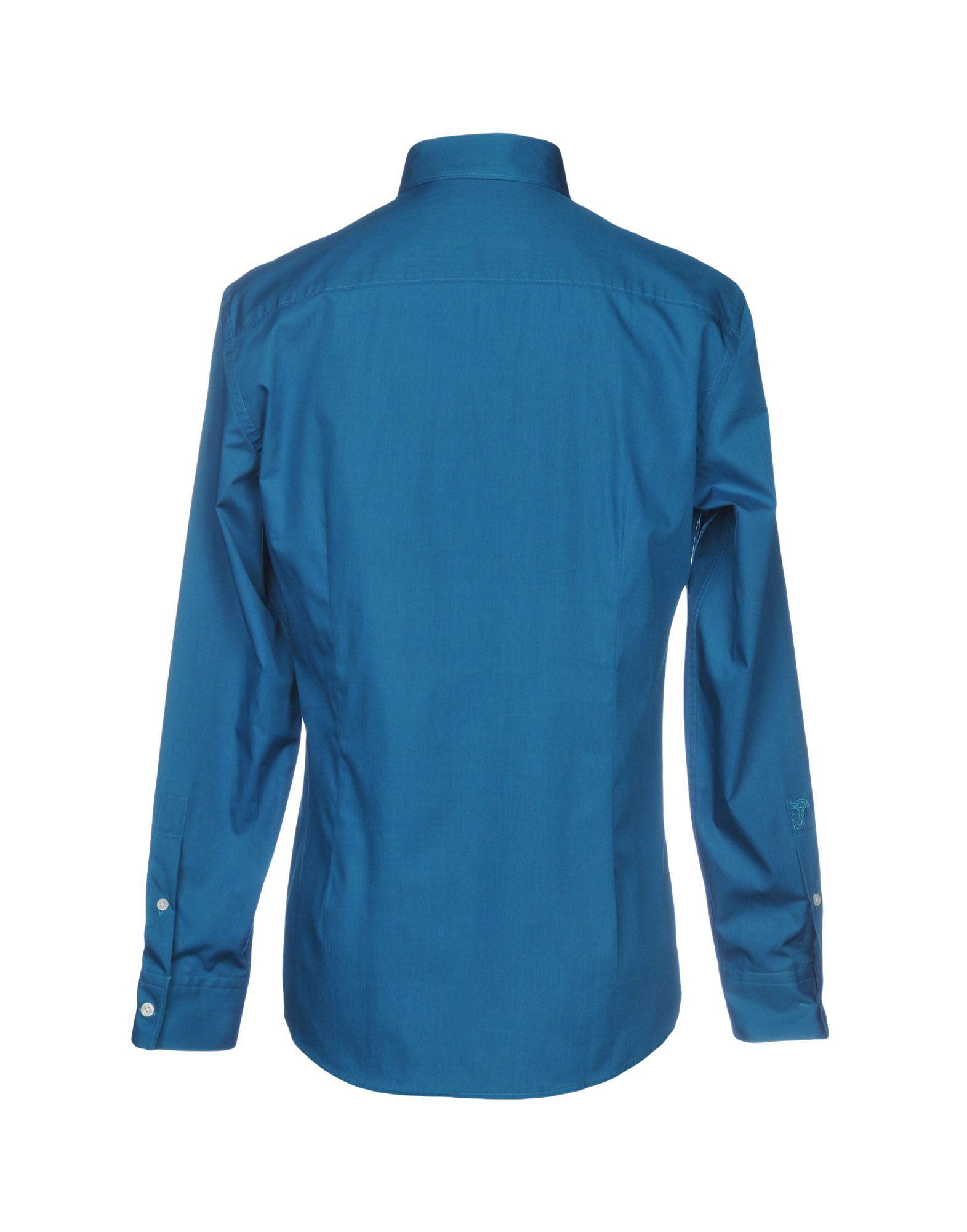 blue versace shirt mens