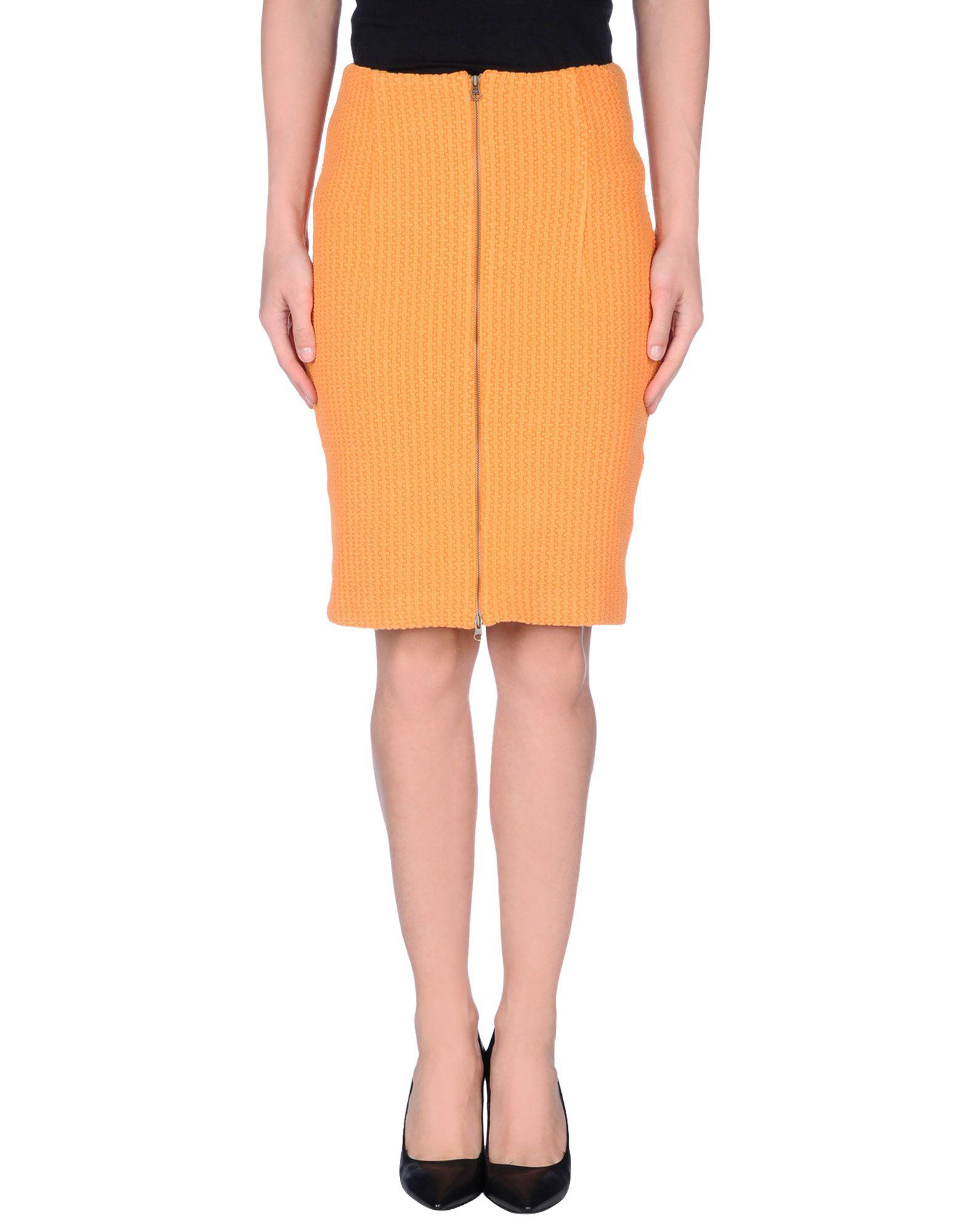 Ganni Knee Length Skirt in Orange Lyst