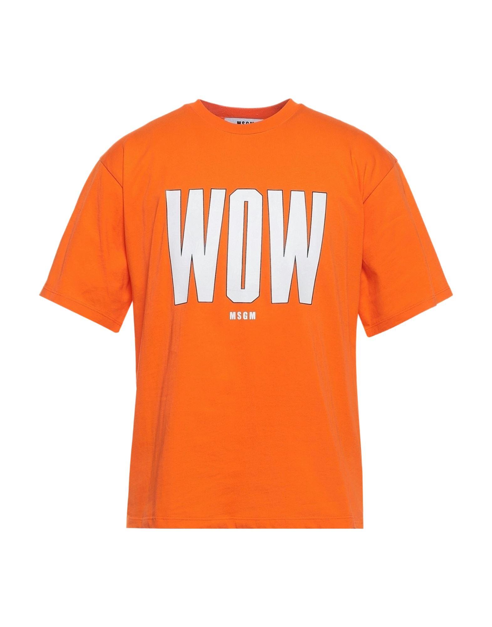 T-shirt Coton MSGM en coloris Orange Femme Vêtements Tops T-shirts 