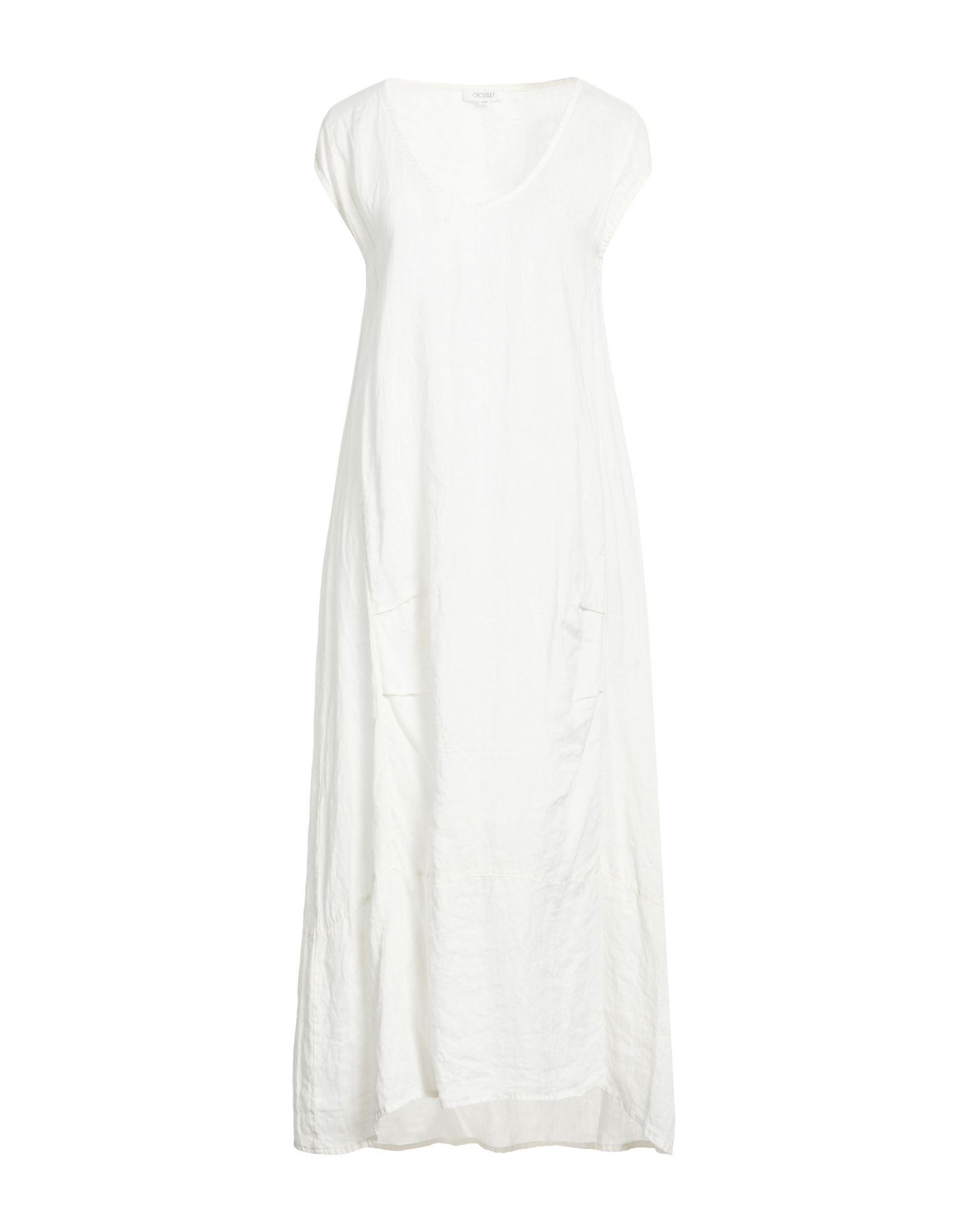 crossley linen dress Crossley Woman Midi Dress Military Green Size L Linen