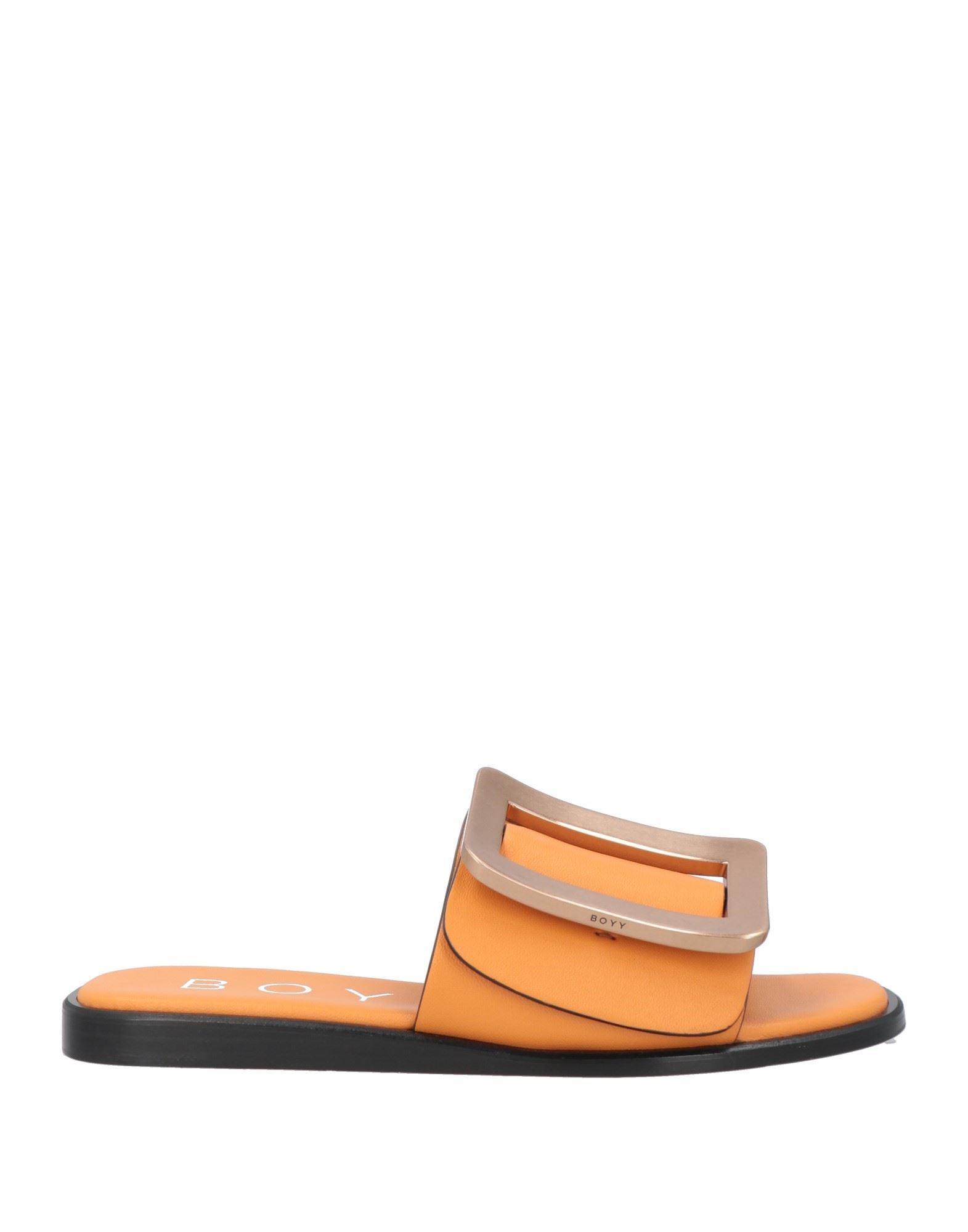 サンダル・ミュール BOYY Orange leather Puffy slippers 24677002_54802610_600.jpg