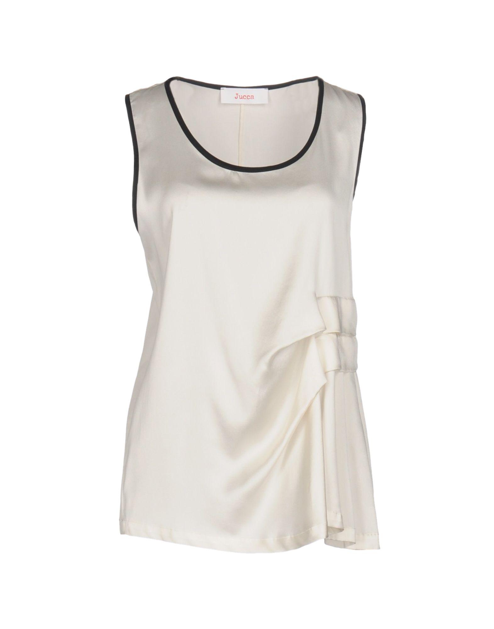Jucca Satin Top in Ivory (White) - Lyst