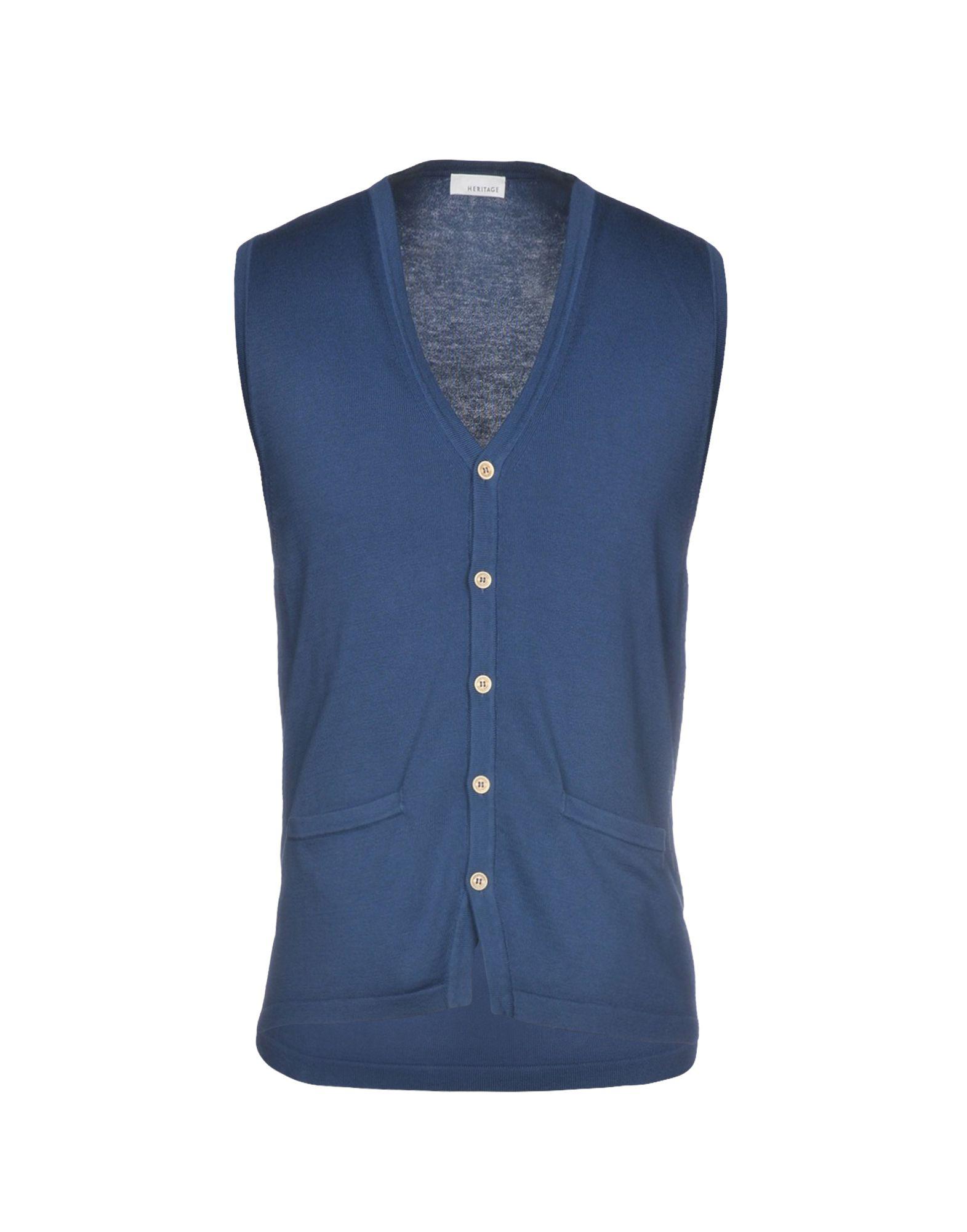 Heritage Cotton Cardigan in Blue for Men - Lyst