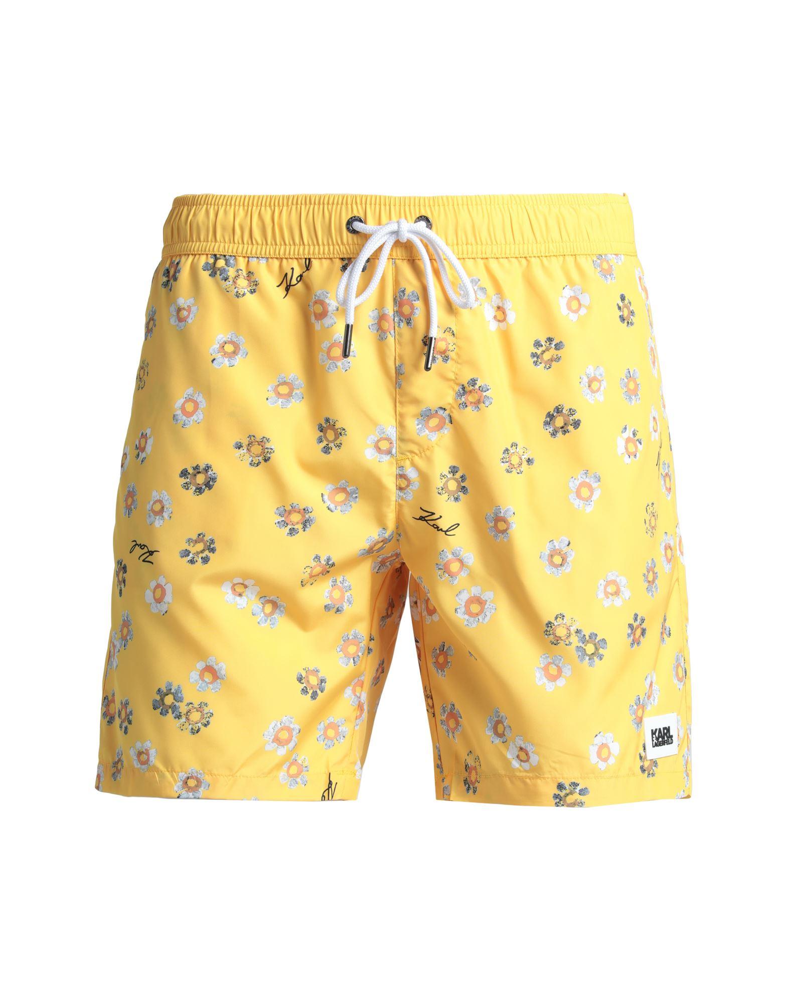 Karl Lagerfeld Synthetic Swim Trunks in Yellow for Men | Lyst