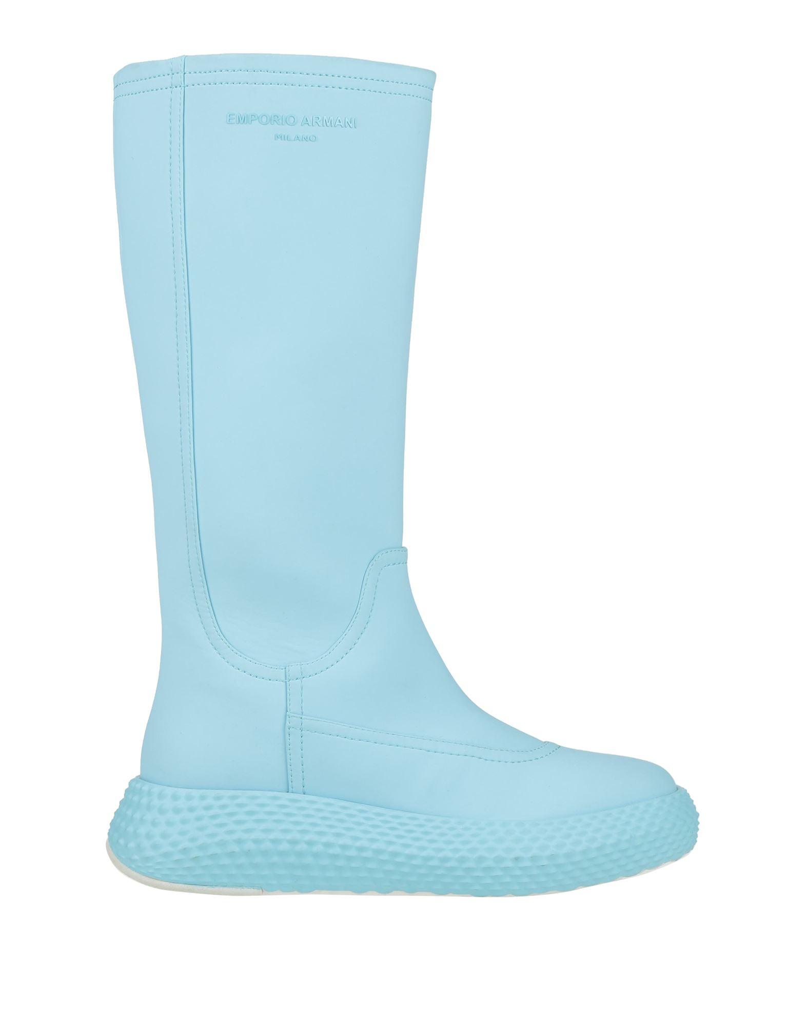 Emporio Armani Knee Boots in Blue | Lyst