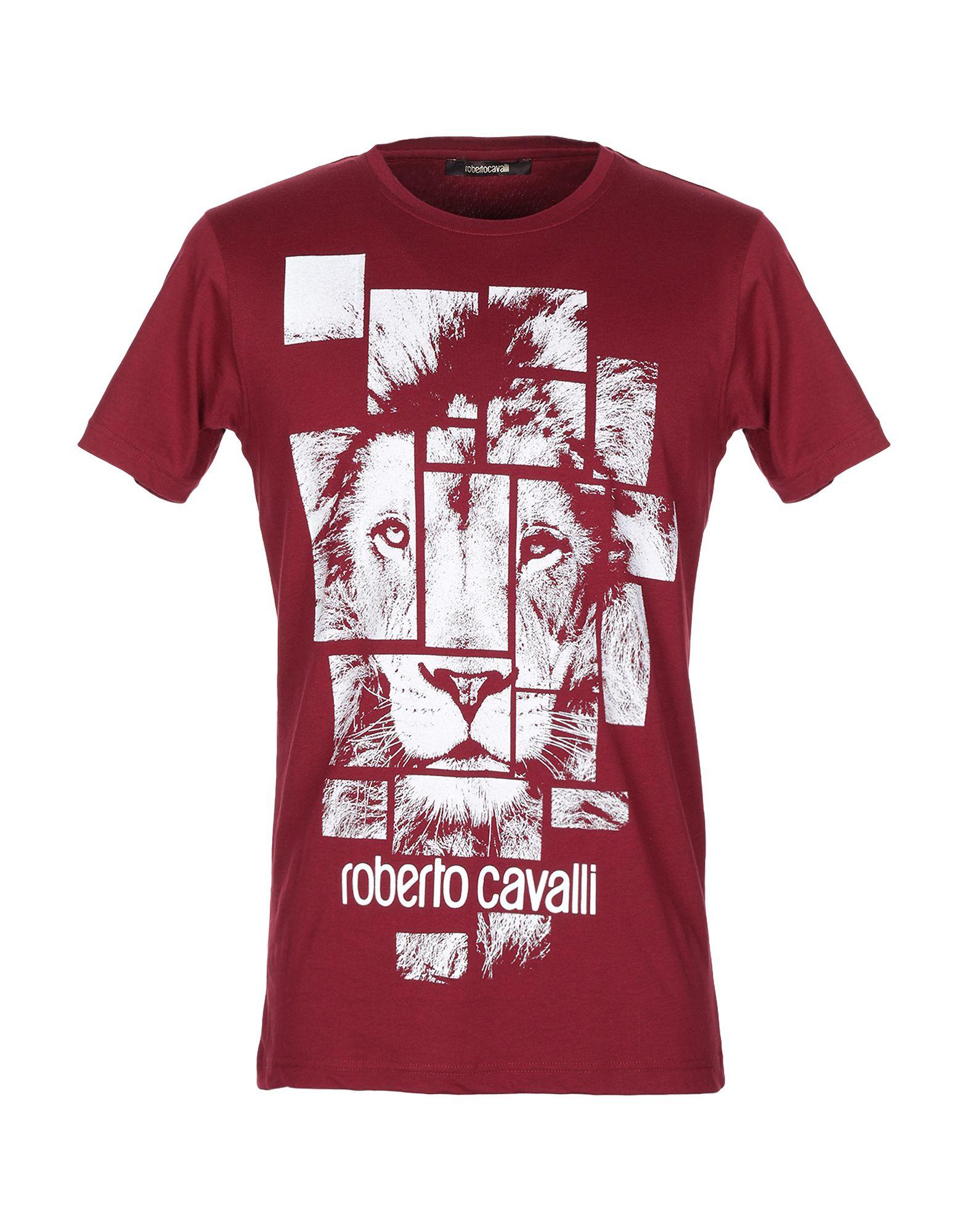 Roberto Cavalli Cotton T-shirt in Maroon (Red) for Men - Lyst