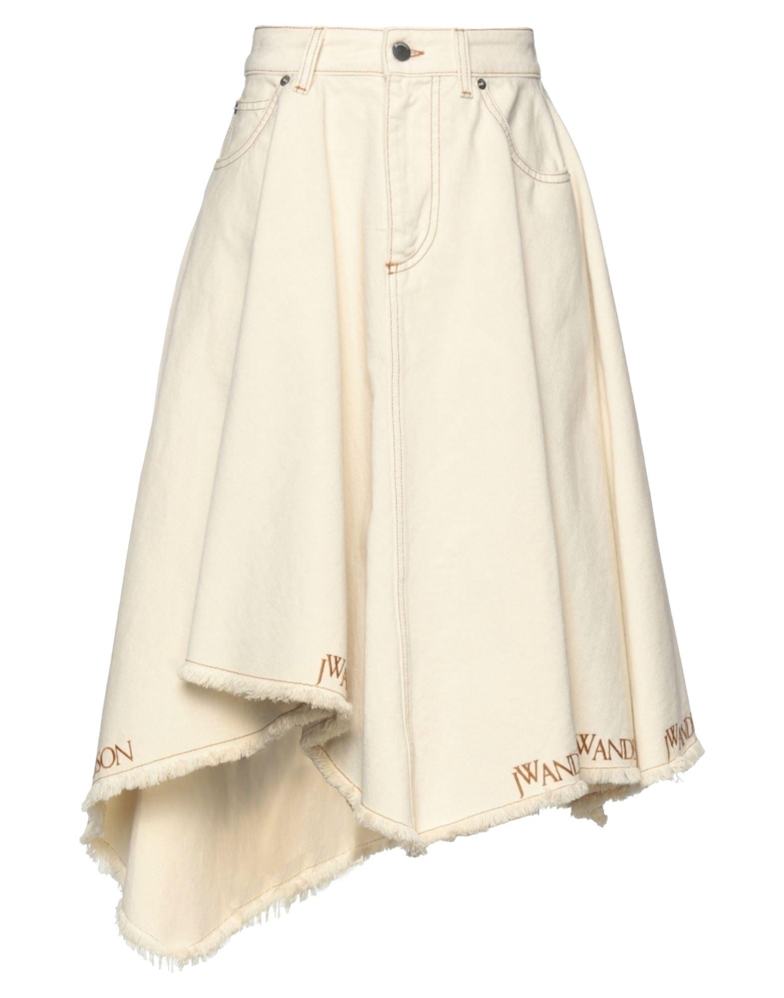 JW Anderson Denim Skirt in White | Lyst