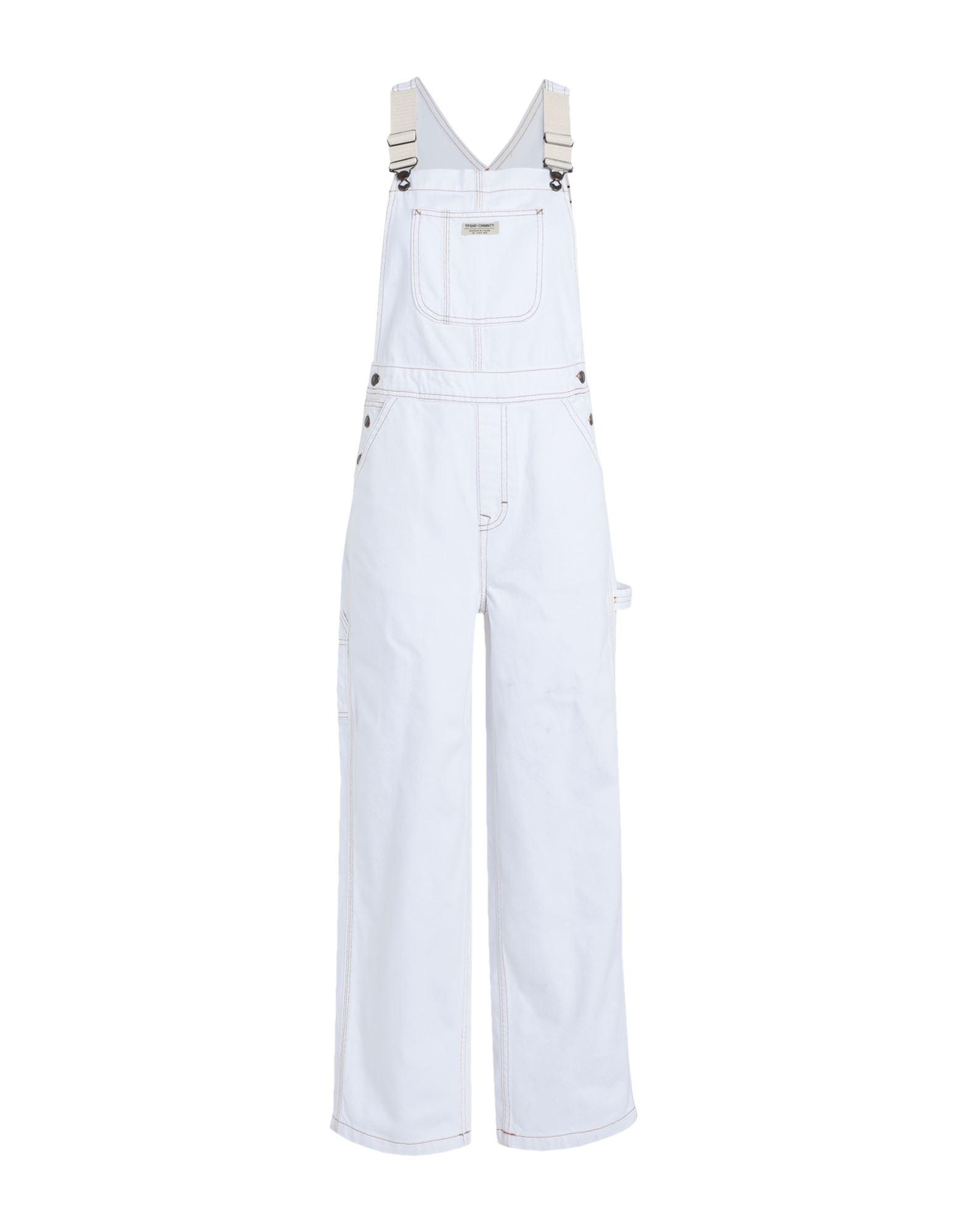 TOPSHOP Dungarees in White | Lyst