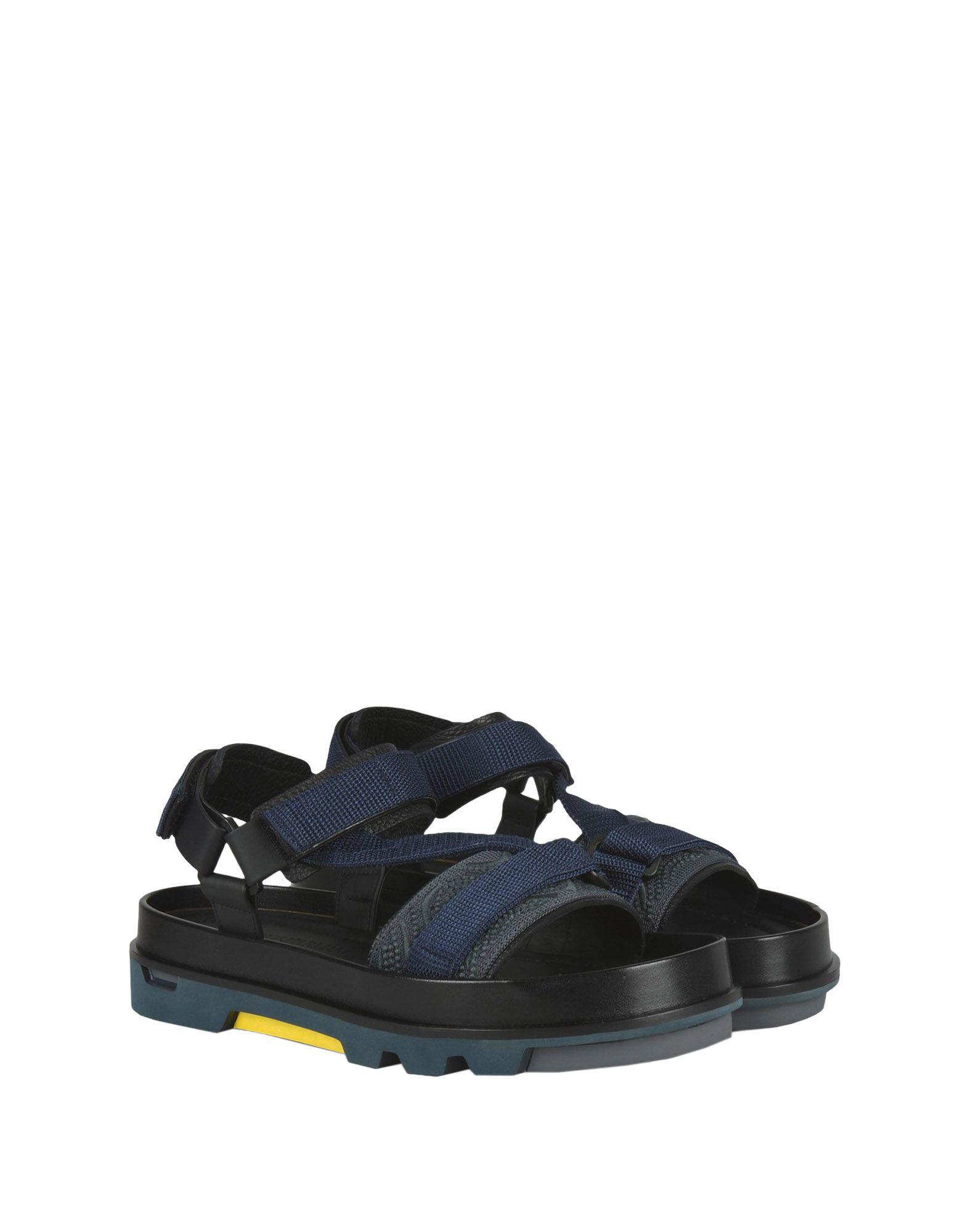 Emporio Armani Leather Sandals in Blue for Men - Lyst