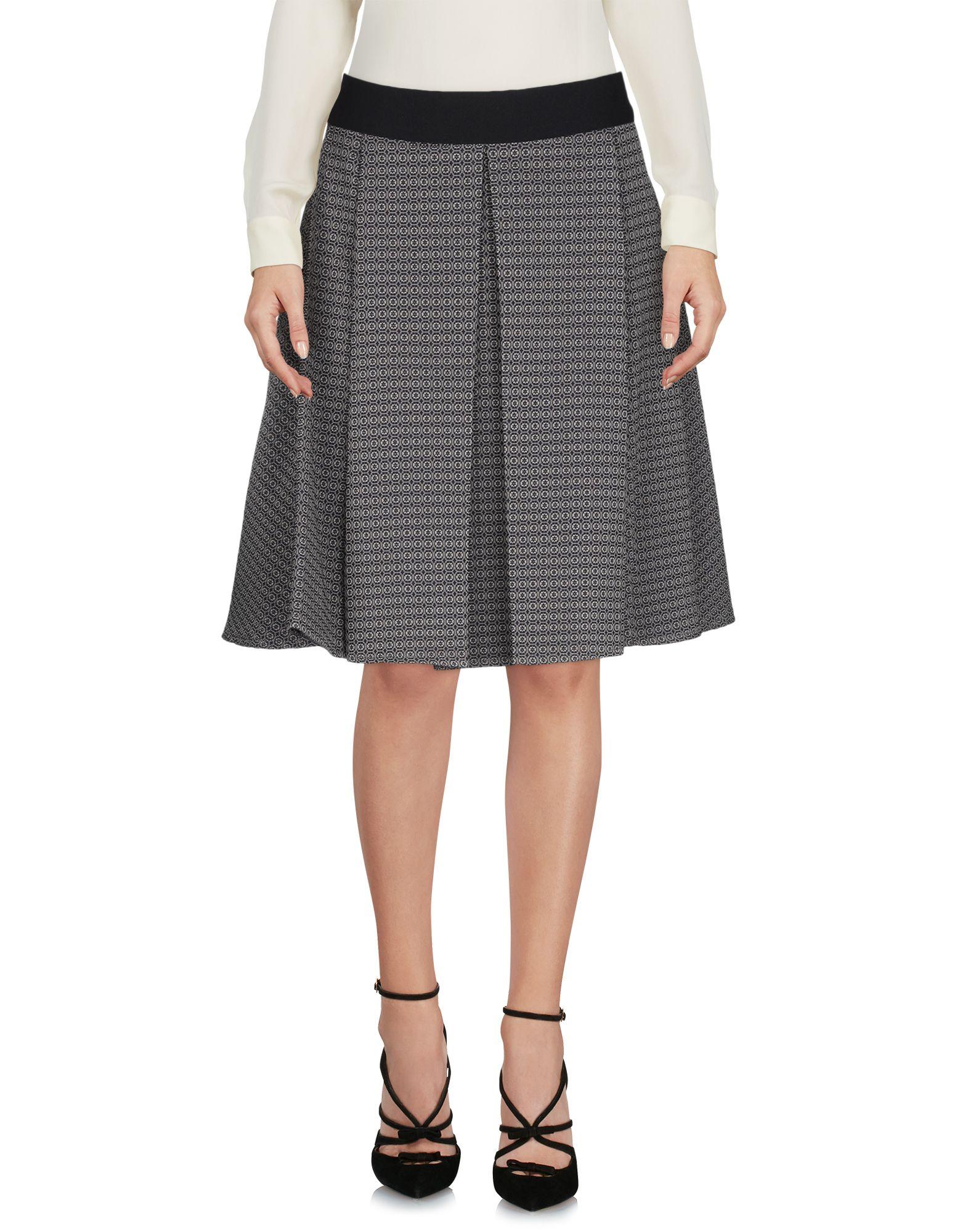 PT01 Synthetic Knee Length Skirt in Grey (Gray) - Lyst