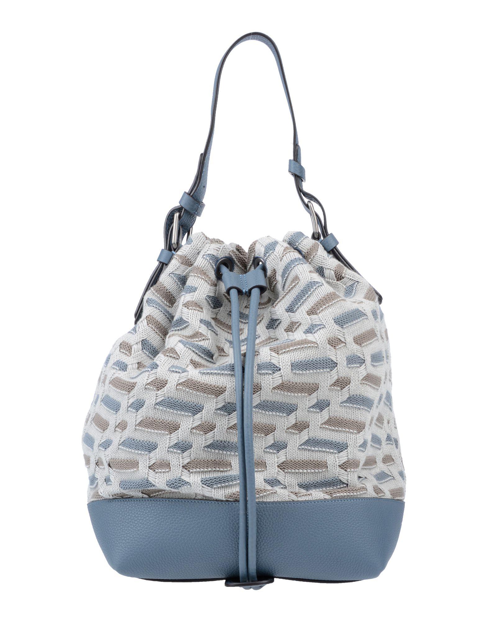 Giorgio Armani Leather Handbag in Light Grey (Gray) - Lyst
