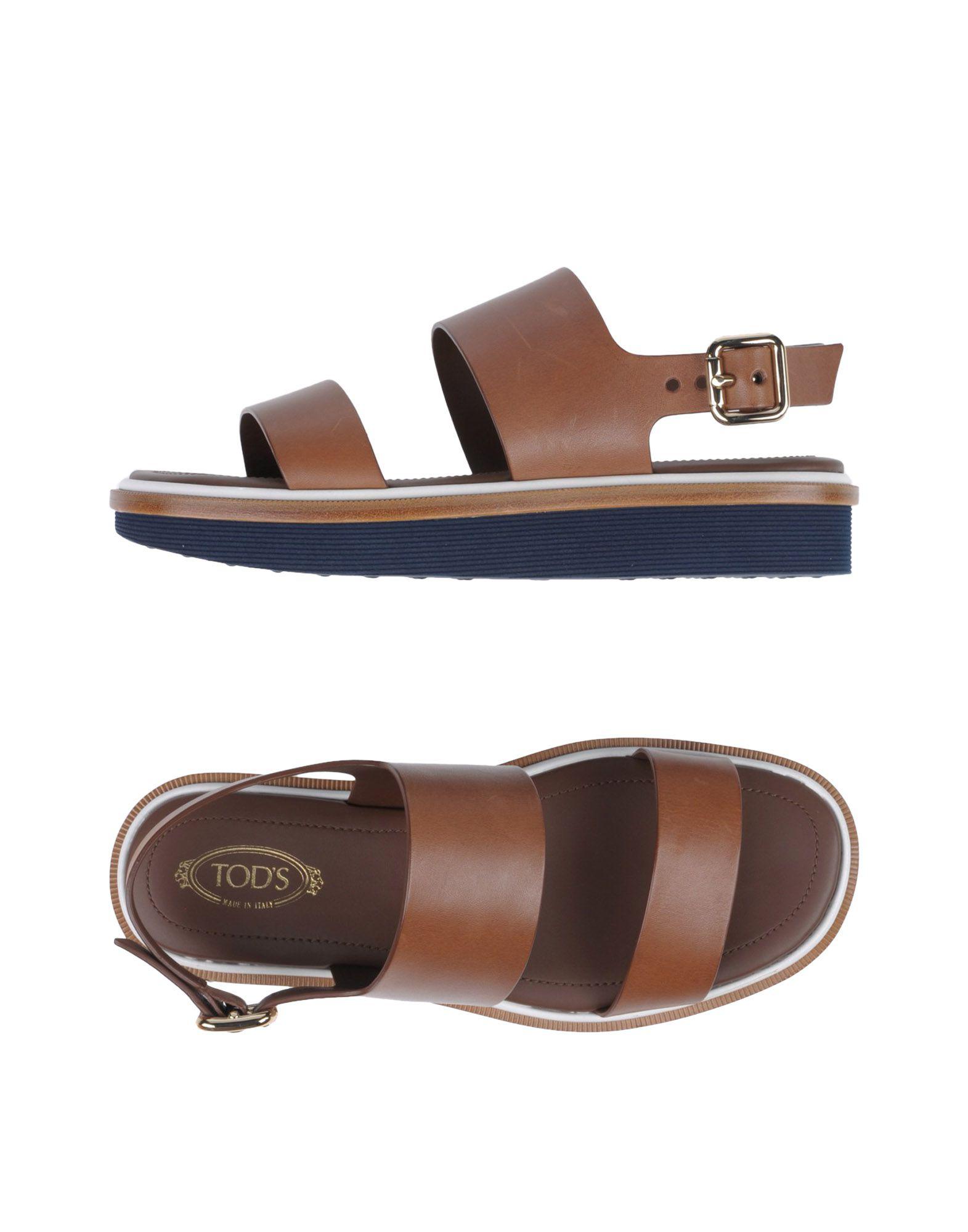 Tod's Rubber Sandals in Brown - Lyst