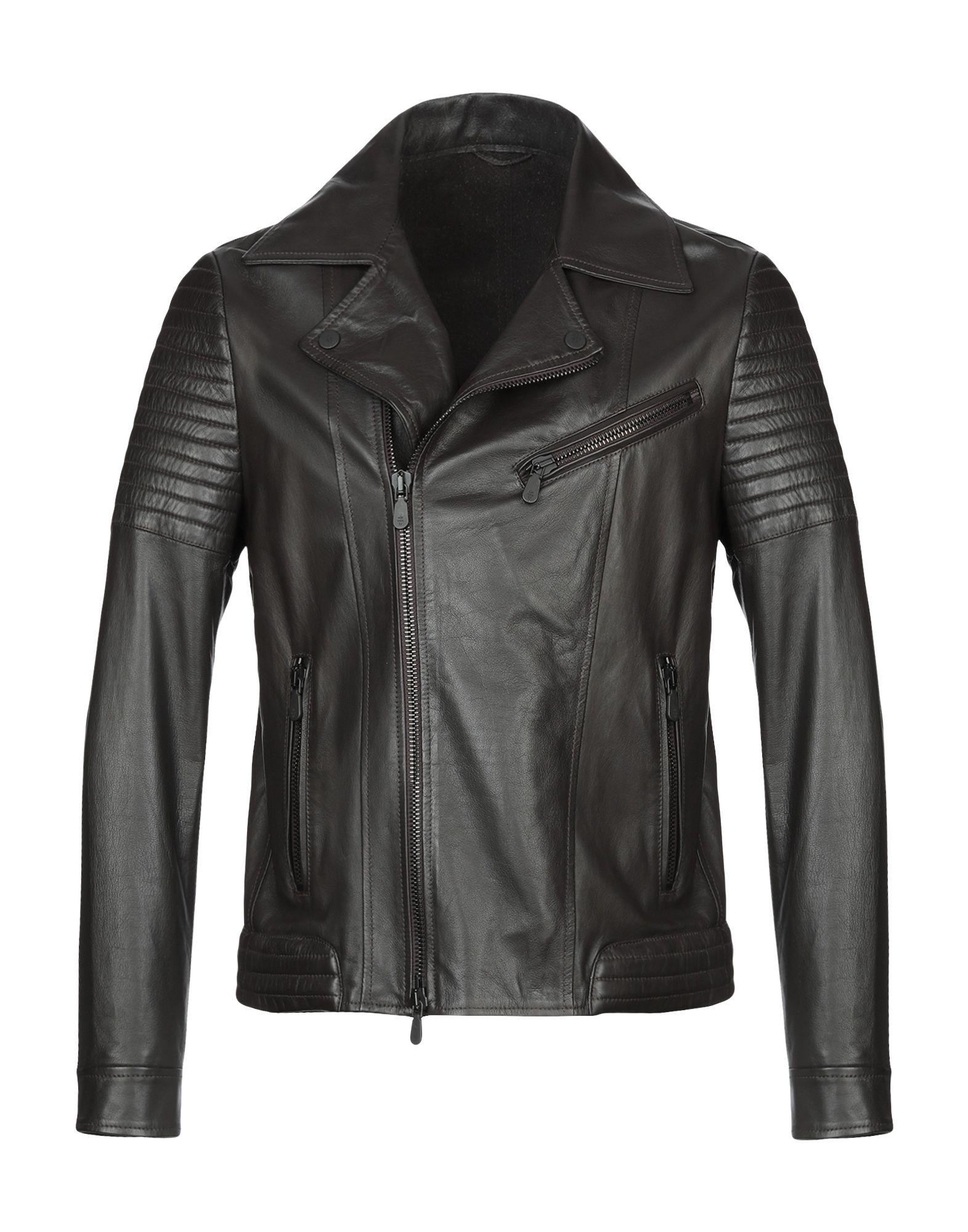 Eleventy Leather Jacket in Dark Brown (Brown) for Men - Lyst