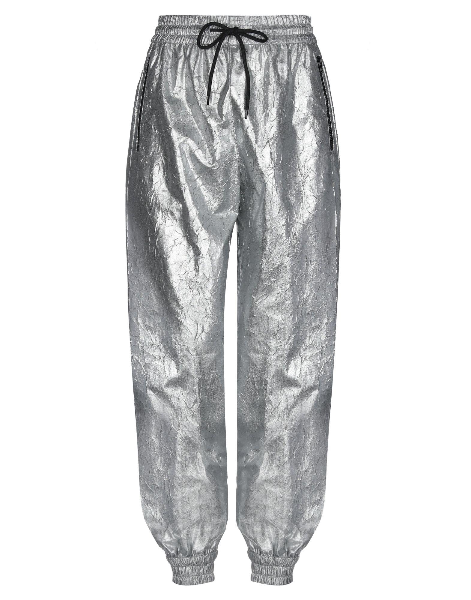 MSGM Casual Pants in Silver (Metallic) - Lyst
