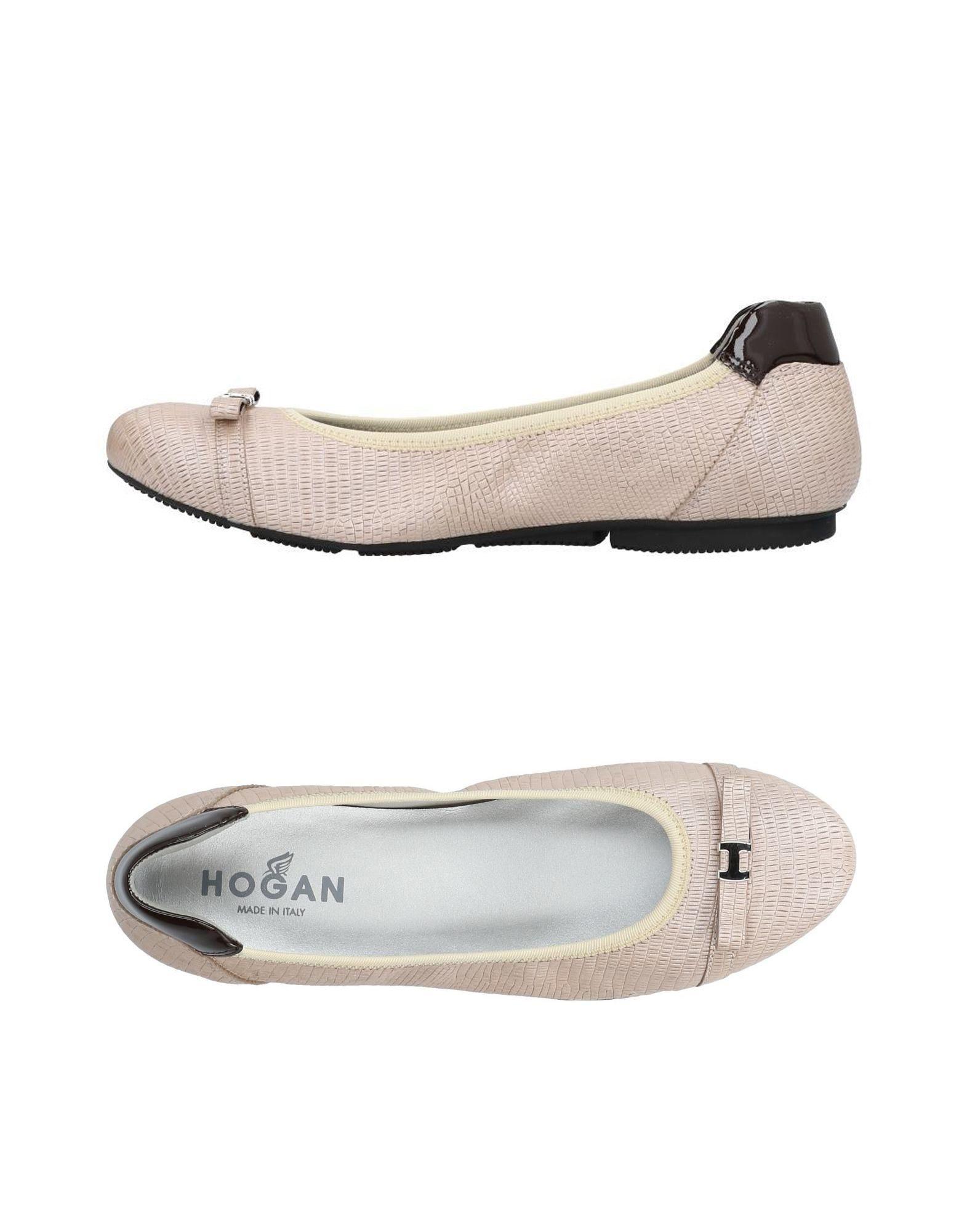 Hogan Leather Ballet Flats in Ivory 