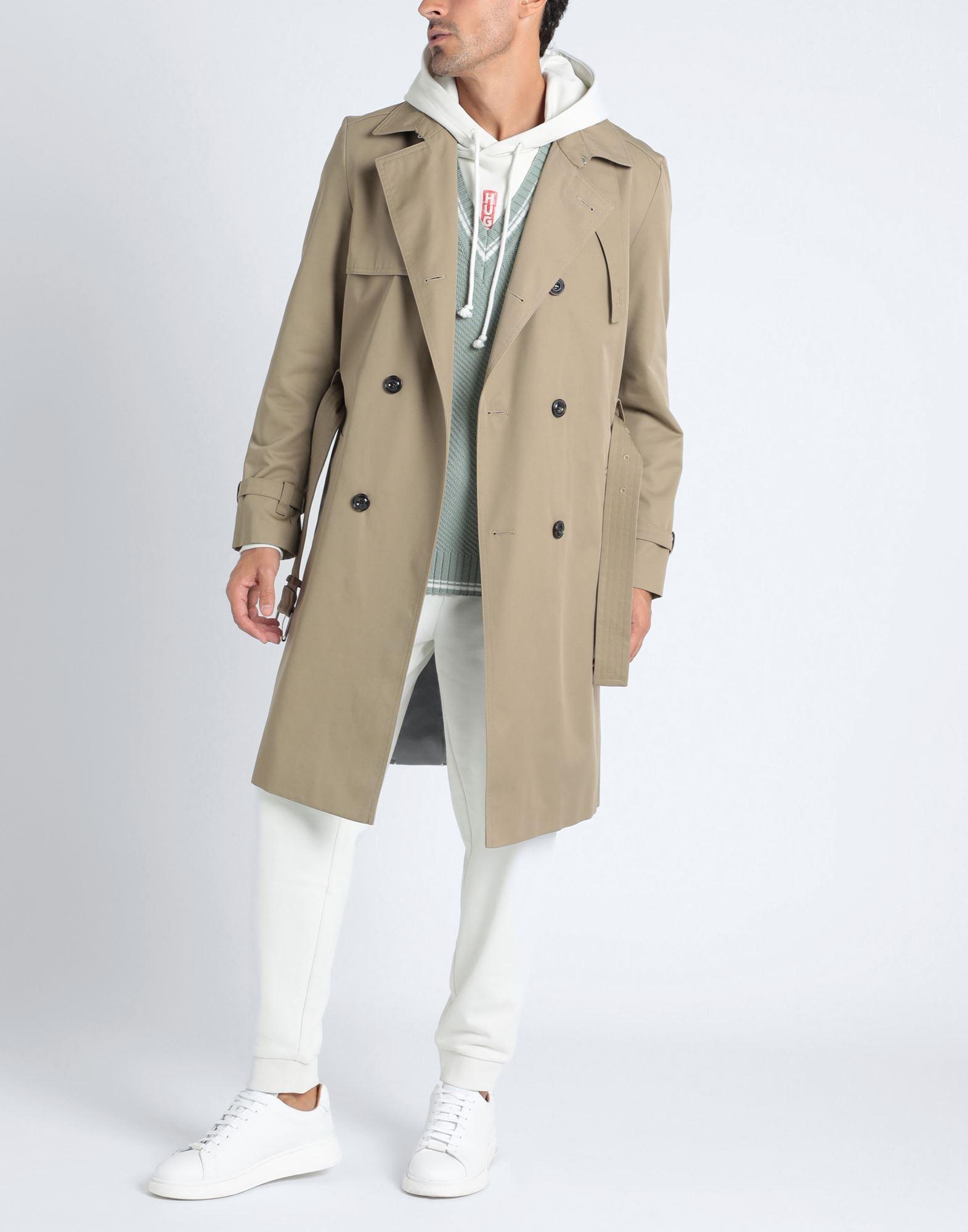 HUGO Overcoat in Natural for Men Lyst UK