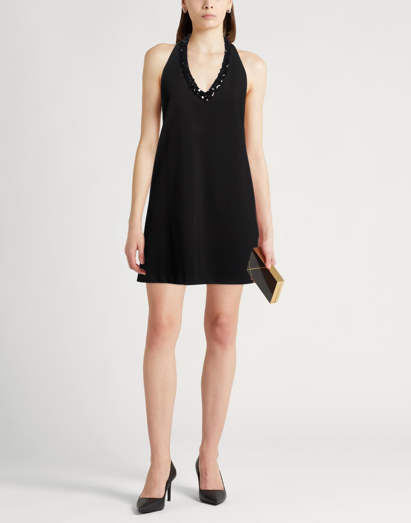 knee length dresses for ladies Mini Dress with Gold Buttons Black – Studio South Clothing Co main image 1